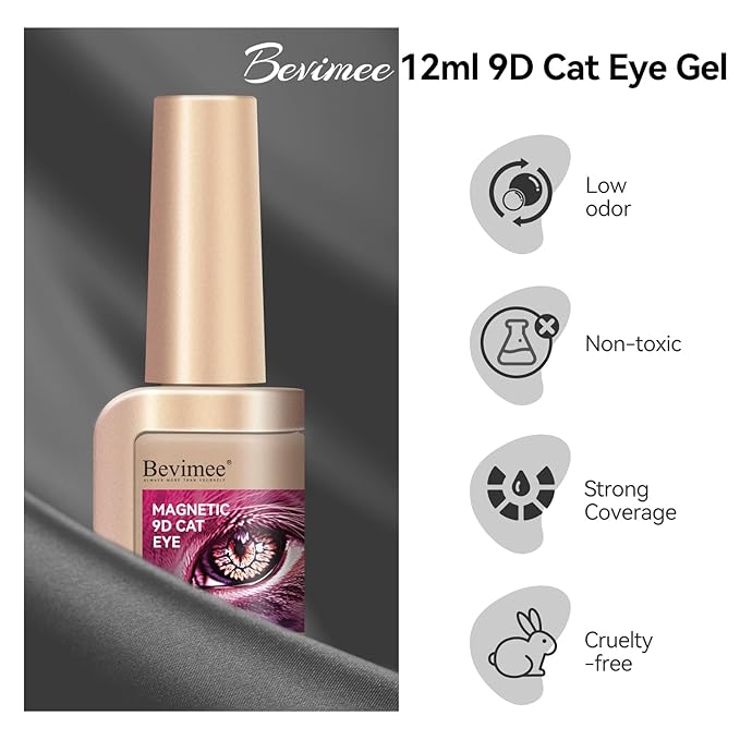 Cat Eye Gel Nail Polish Silver 12ML 9D Chameleon Cateye Magnetic Nail Polish Gel Holographic Cat Eye with Magnet Stick Varnish Soak off Manicure Set 1PC
