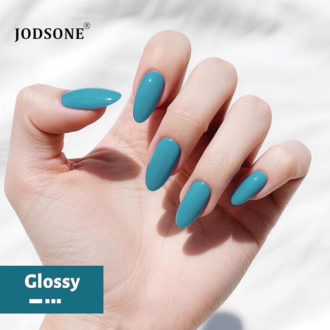 JODSONE Dark Turquoise Gel Nail Polish 10ml Soak Off Nail Polish Aegean Blue Nail Color Salon Quality Long-Lasting Vegan & Cruelty-Free Need U V Lamp Curing