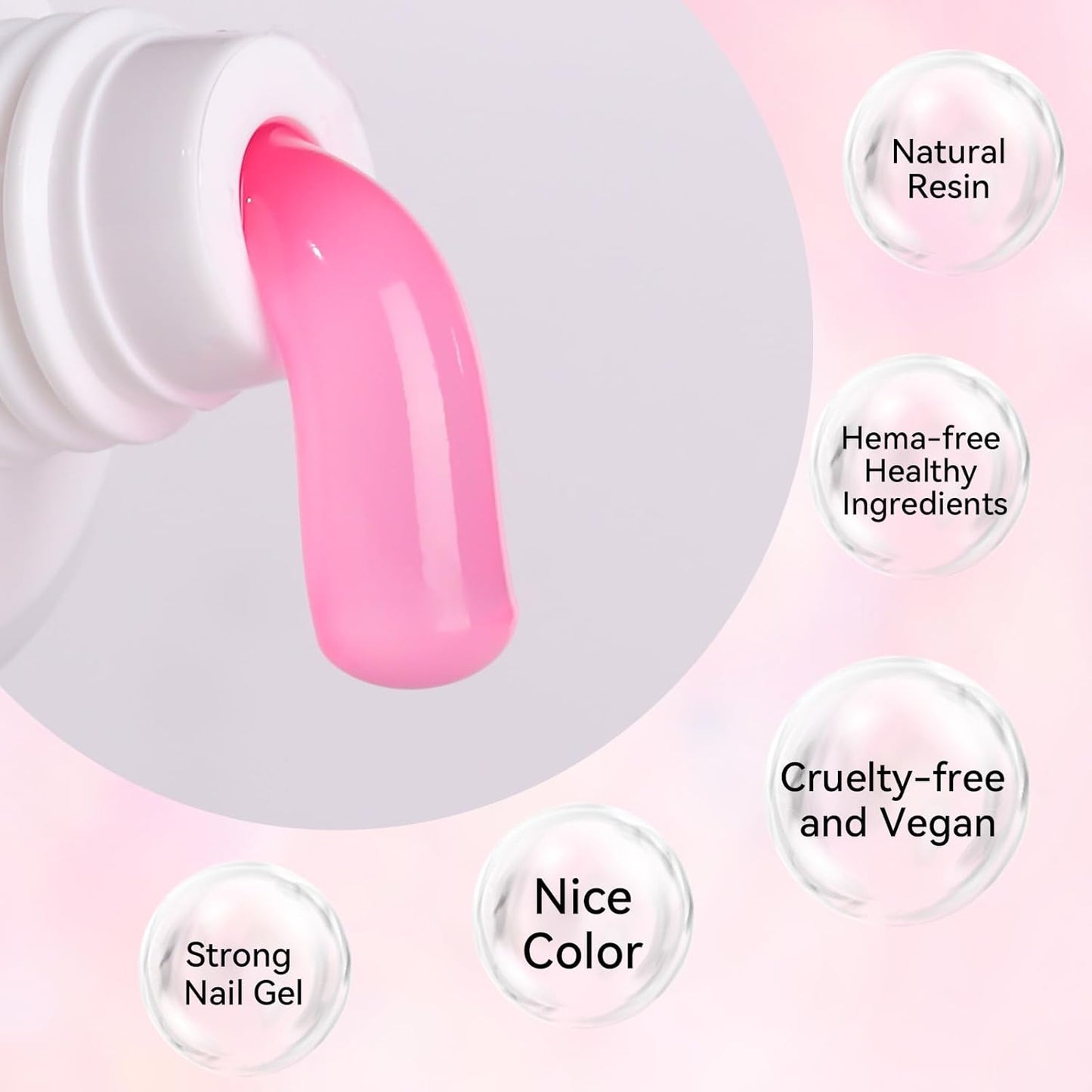 Makartt Poly Nail Gel Set: Sheer & Neon Pink Colors, Strong Builder for Extension Overlay Strengthener 3D Diy, Long-lasting for Nails French Manicures Home Salon-2PCs 30ML