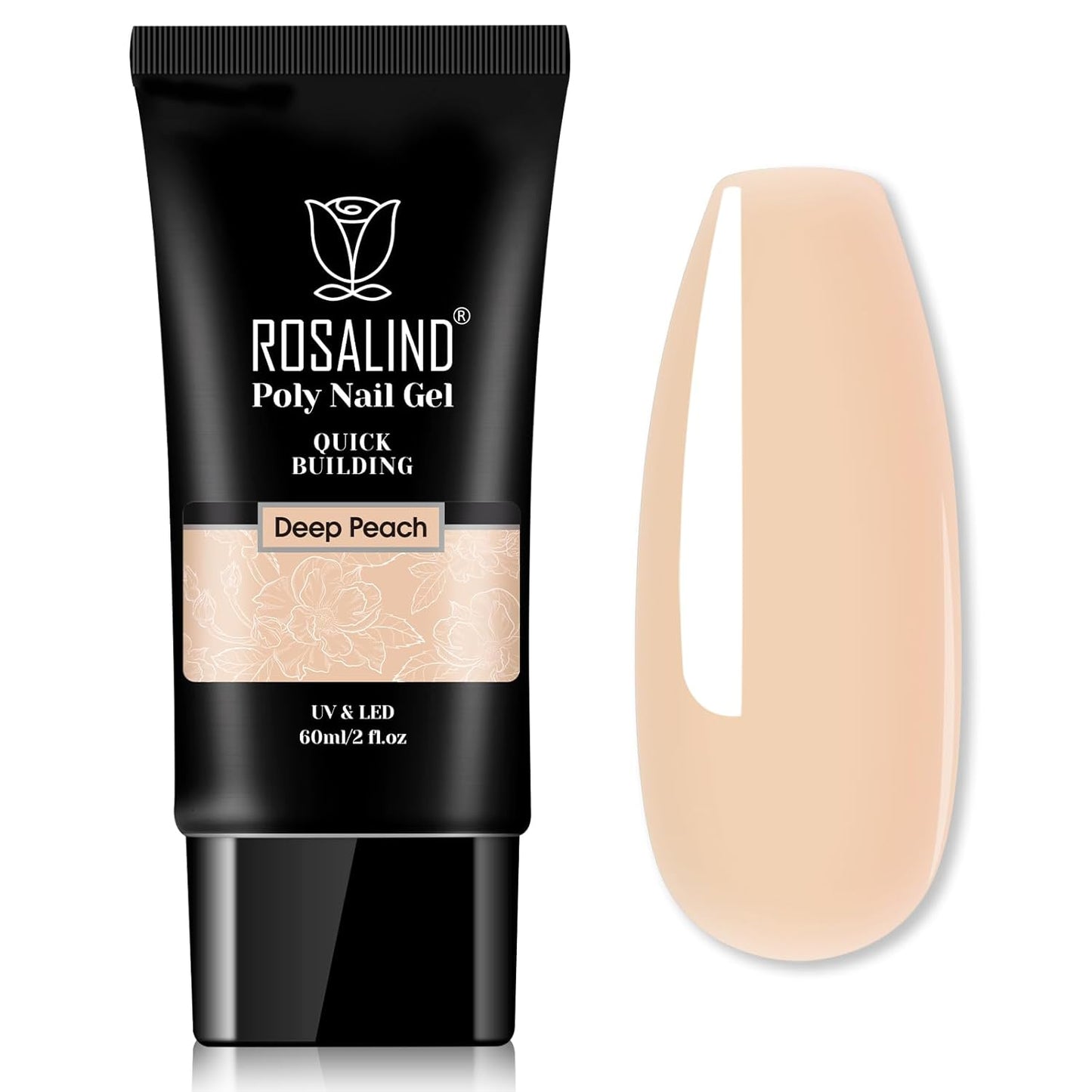 ROSALIND Nude Poly Extension Gel, 60ml Nude Poly Nail Gel for Nail Art Decoration, Hot Builder Color Nail Thickening Extension Easy to DIY Use at Home Need UV Lamp