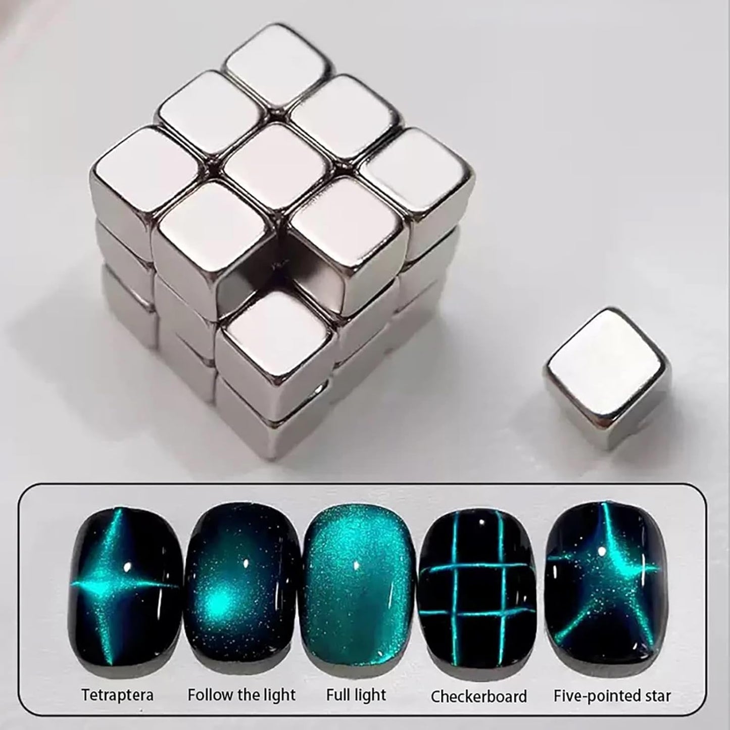 2Pcs/Set Cat Eye Nail Magnet Tool Square Magnet Stick Multi-Function Cat Eye Gel Nail Polish Magnetic Wand Cat Eye Nail Magnetic Magnet for Nails Salon Accessories