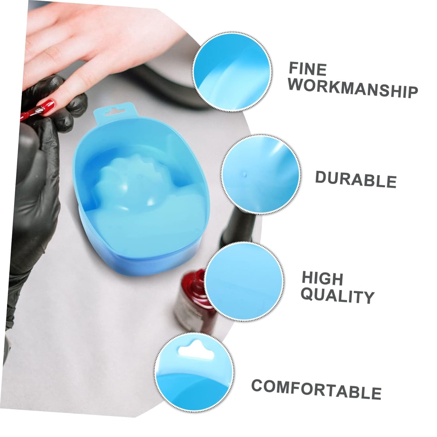 MERRYHAPY 2pcs Nail Soak Bowls for Manicure Spa Hand Soaking Trays for Nail Art and Cuticle Softening for Home Use and Professional Salons