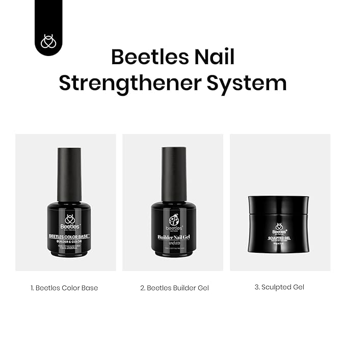 Beetles 12 Color Rubber Base Gel Polish, Nude Gel Nail Polish 5 in 1 Nude Porcelain Doll Pink Strengthener Soak Off U V Nail Art Design DIY at Home Gifts for Women