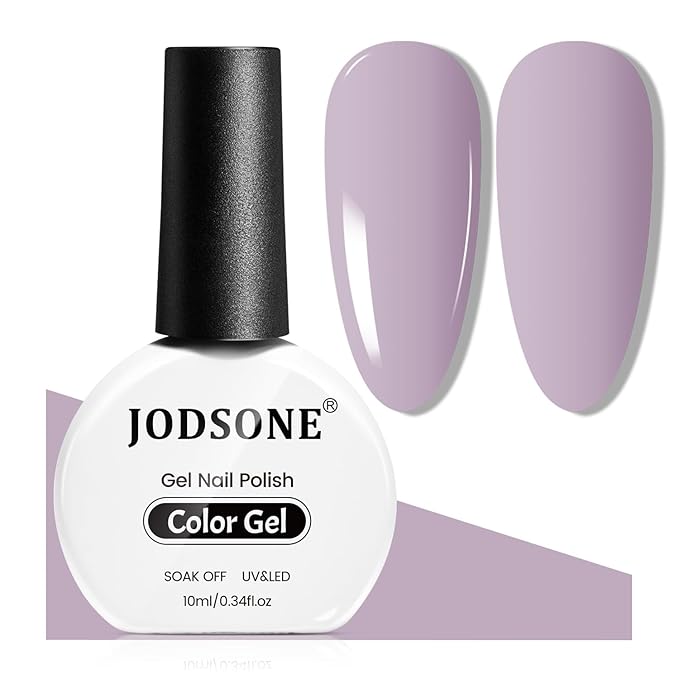 JODSONE Gel Nail Polish 10ml Lavender Purple Soak Off LED Gel Polish Lilac Purple Nail Color Salon Quality Low Odor Need U V Lamp Curing