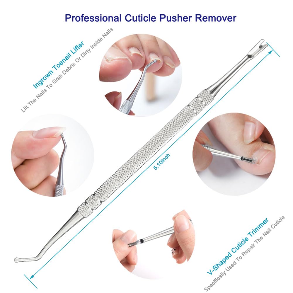 Toenail Clippers for Seniors & Thick Nails, 8PCS Professional Heavy Duty Ingrown Toenail Removal Kit with Pedicure Tools, Sharp Blade, Long Handle & Storage Case