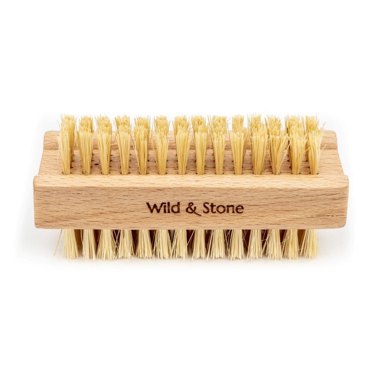 Wild & Stone | Wooden Nail Brush | Double-Sided Natural Sisal Fingernail and Toenail Brush | FSC Certified Beechwood & Sisal Fibres | Vegan & Plastic Free (1 Pack)