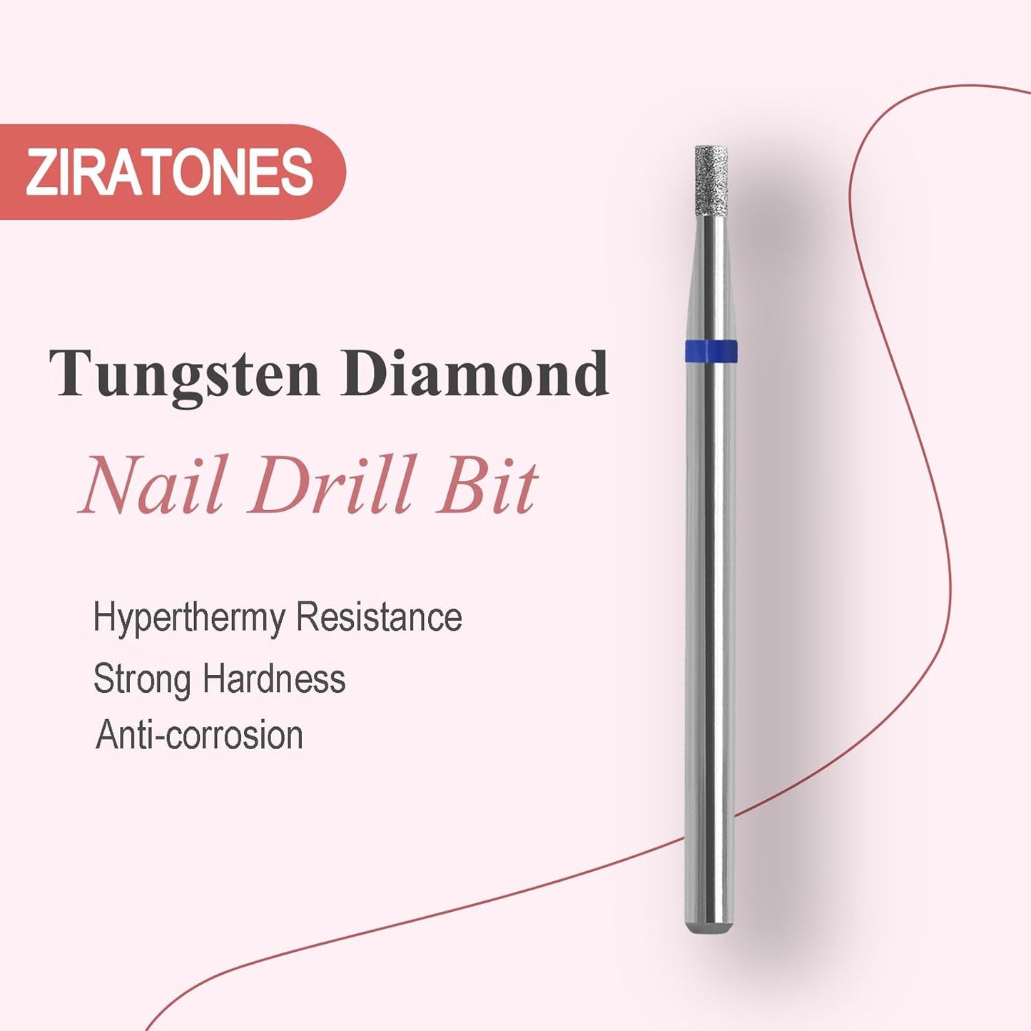Mini Barrel Shape Cuticle Clean Nail Drill Bit, 3/32'' Professional Safety Carbide Diamond Under Nail Cleaner for Cuticle Dead Skin Nail Prepare, Nail Salon (Medium)