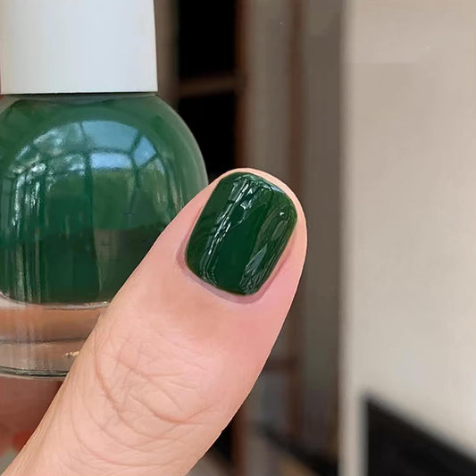 COSMOO Dark Green Quick Dry Nail Polish, Vegan Chip-Resistant Long-Lasting Nail Lacquer for Nail Art Varnish, 0.34 fl oz (Green 1)