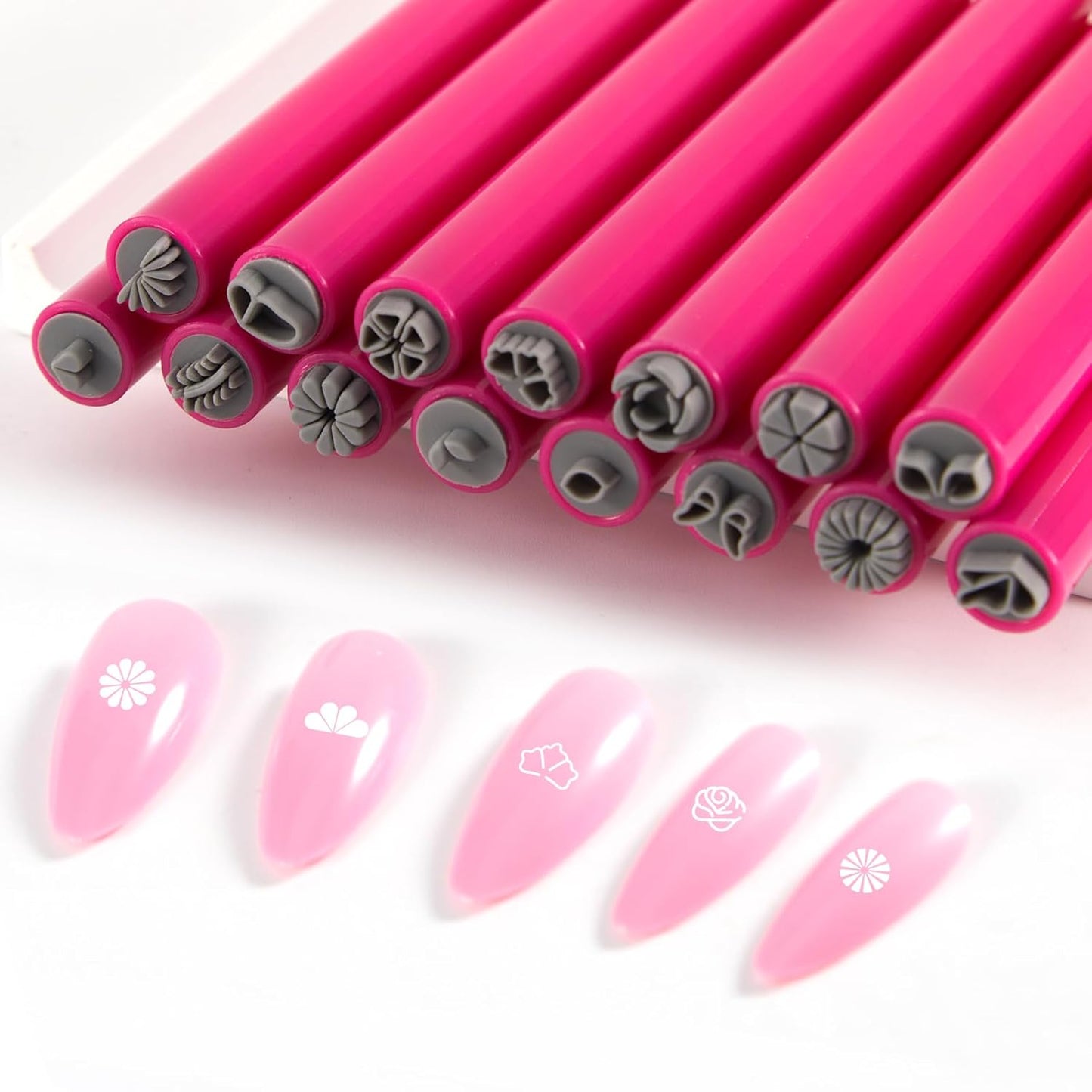 WOKOTO 15pcs Flower Designs Nail Art Stamp Pen Set, Flower Butterfly Leaf Nail Stamper Tools For Women Various Pattern Nail Stamping Pens, Nail Design Stamp Ideal For Home DIY Stamper Nails Kit