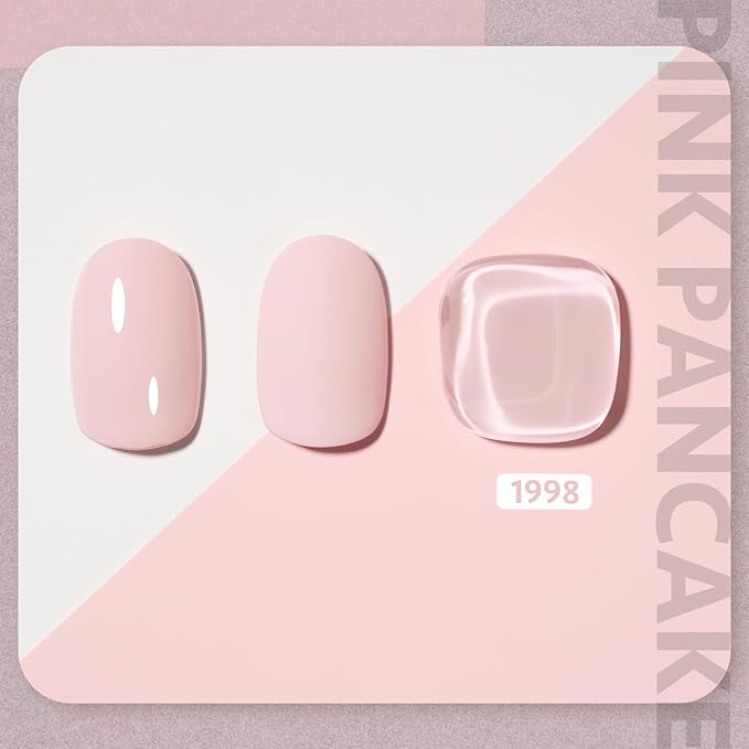 GAOY Pastel Pink Gel Nail Polish, 16ml Soak Off Gel Polish, UV Light Cure for Nail Art DIY Manicure at Home, 1998 Pink Pancake