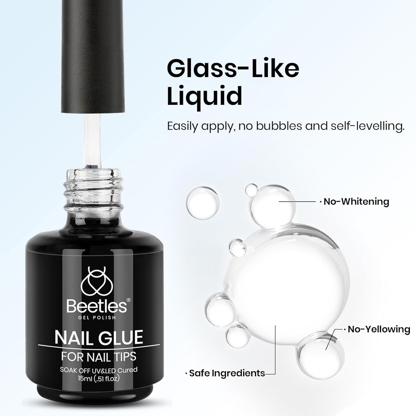 beetles Gel Polish 9 In 1 Gel Nail Glue for Clear Acrylic Nail Tips 2 Pcs 15ml Long Lasting Nail Gel Kit for False Nails Tips, Base Blooming Nail Gel, Christmas Nail Art, U V Light Required