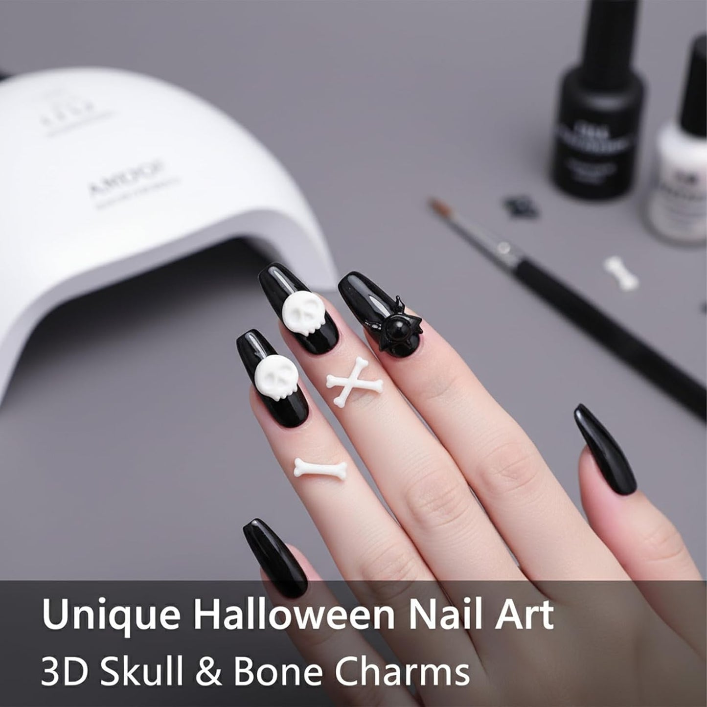 2 Pcs Halloween Silicone Nail Art Molds for Women Resin Nail Design