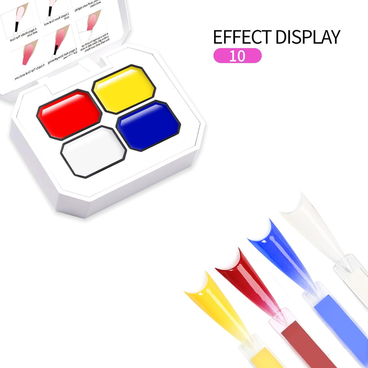 Ombre Gel Nail Polish Nail Sponges for Ombre 9 Series Colorful Blush Effect Gradient Painting Gel for Ombre Nails Multistyle French Manicure Nail Art DIY Home (A10)