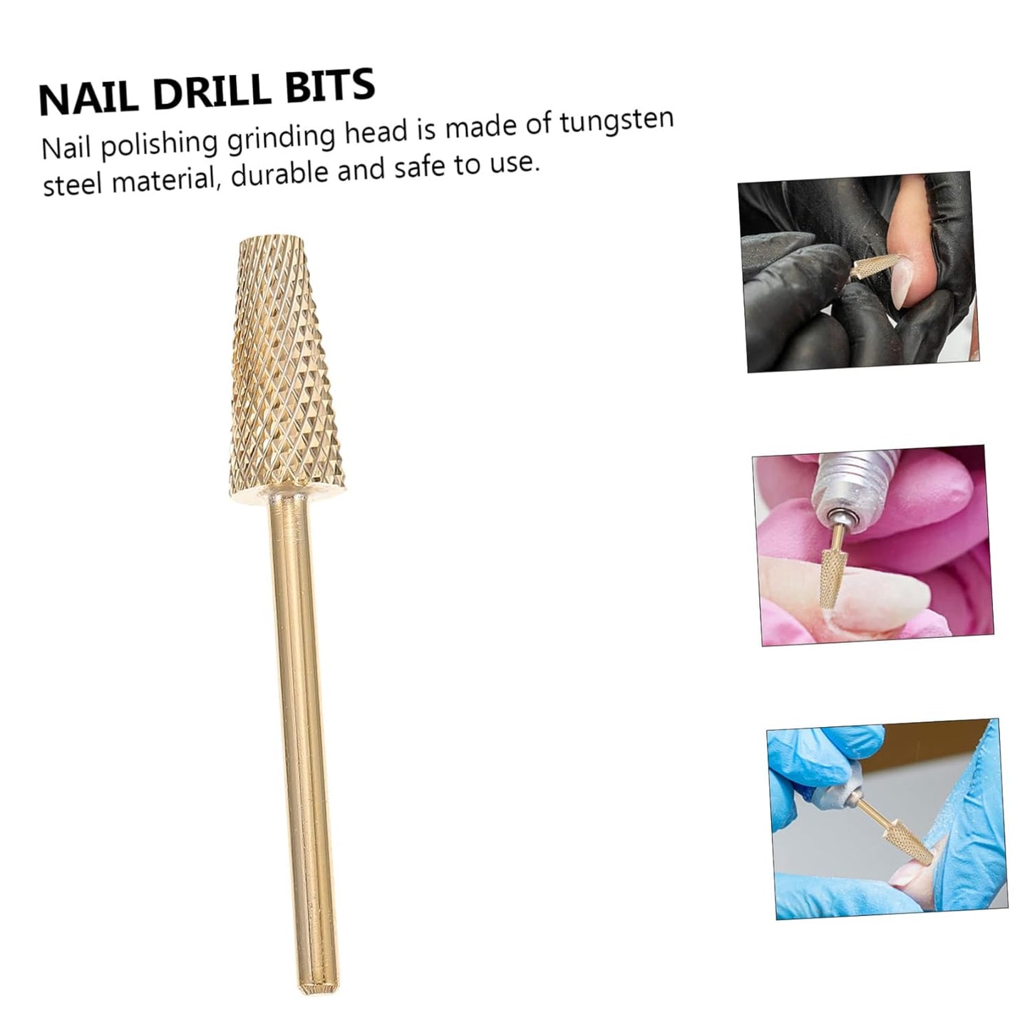 minkissy 3pcs Nail Art Bits Tungsten Carbide Grinding Replacement for Manicure Multi-purpose Drill Accessory for Nails More Compatible