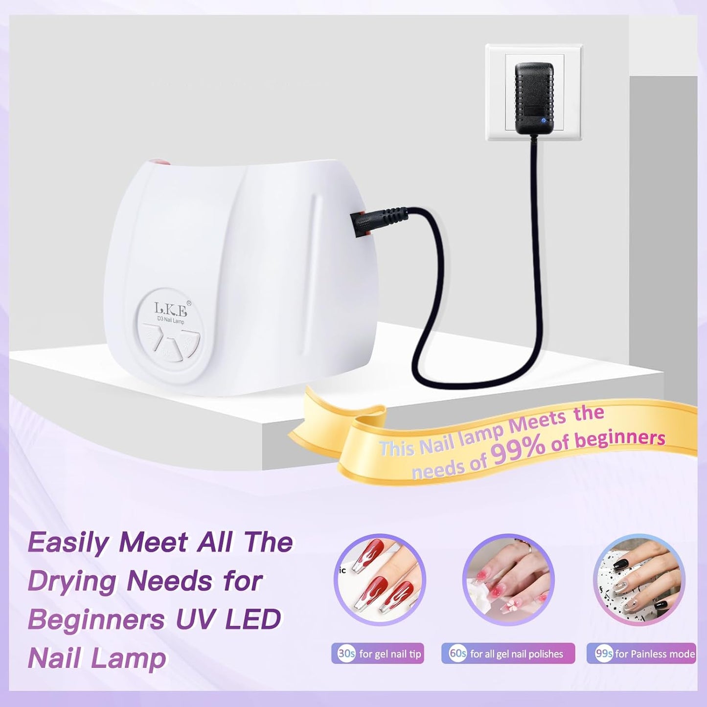 UV Light for Gel Nails, LKE 72W UV LED Nail Lamp with 21pcs Lamp Beads 3 Timers Smart Sensor Nail Dryer for Gel Polish Polygel Fast Curing Professional UV Light for Home Salon Nail Tools