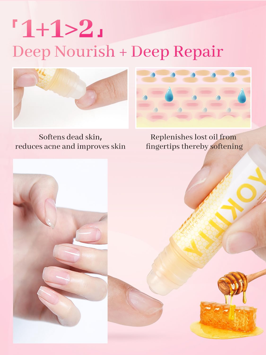 Yokilly Nail Soaking Bowl, Soak Off Gel Polish Remover Manicure Bowl, Acetone Nail Soak Off Bowl for Acrylic Nails Dip Powder Remover Kit with Cuticle Oil, Cutile Remover, Cuticle Pusher Peeler