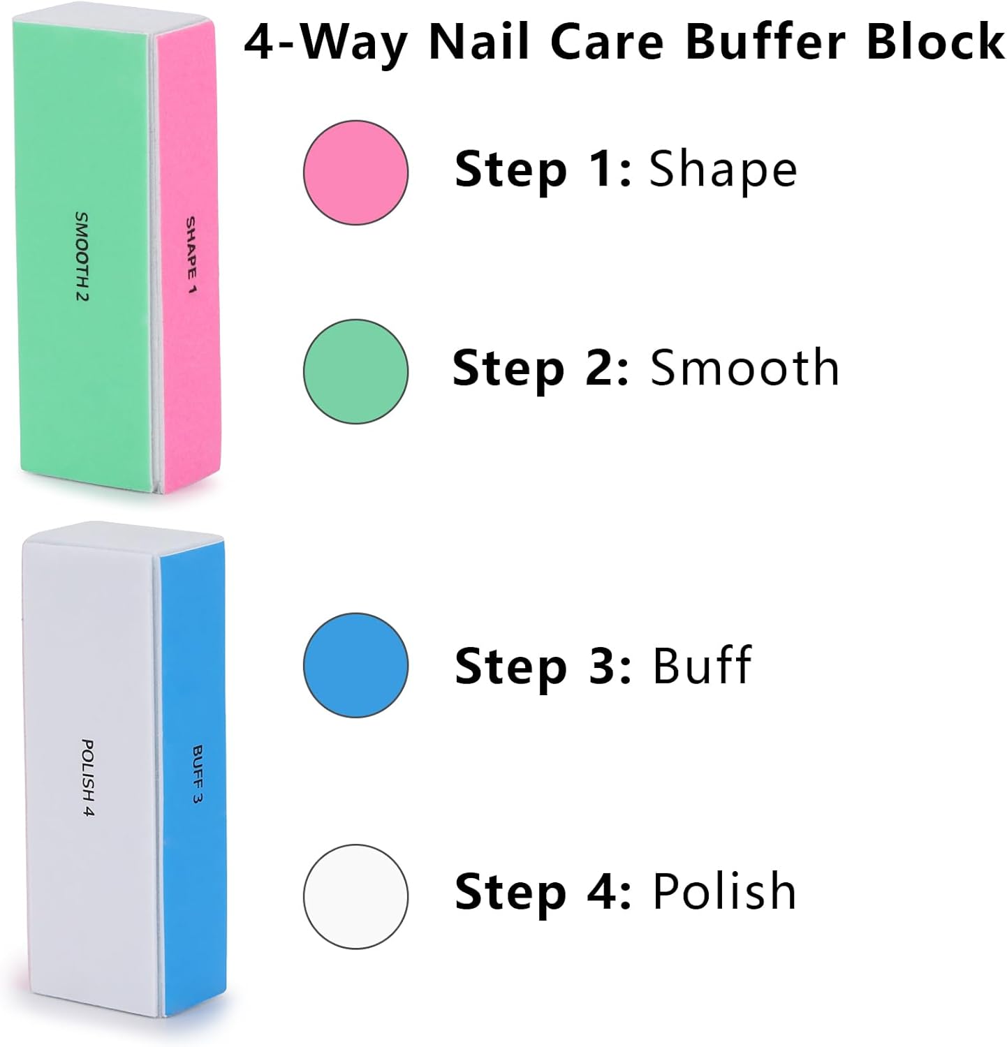 24 Pcs Nail File and Buffer Set, 4pcs 4 Way Nail Shine Buffers Blocks & 20pcs 100/180 Grit Nail Files Emery Boards Professional Manicure Pedicure Tool