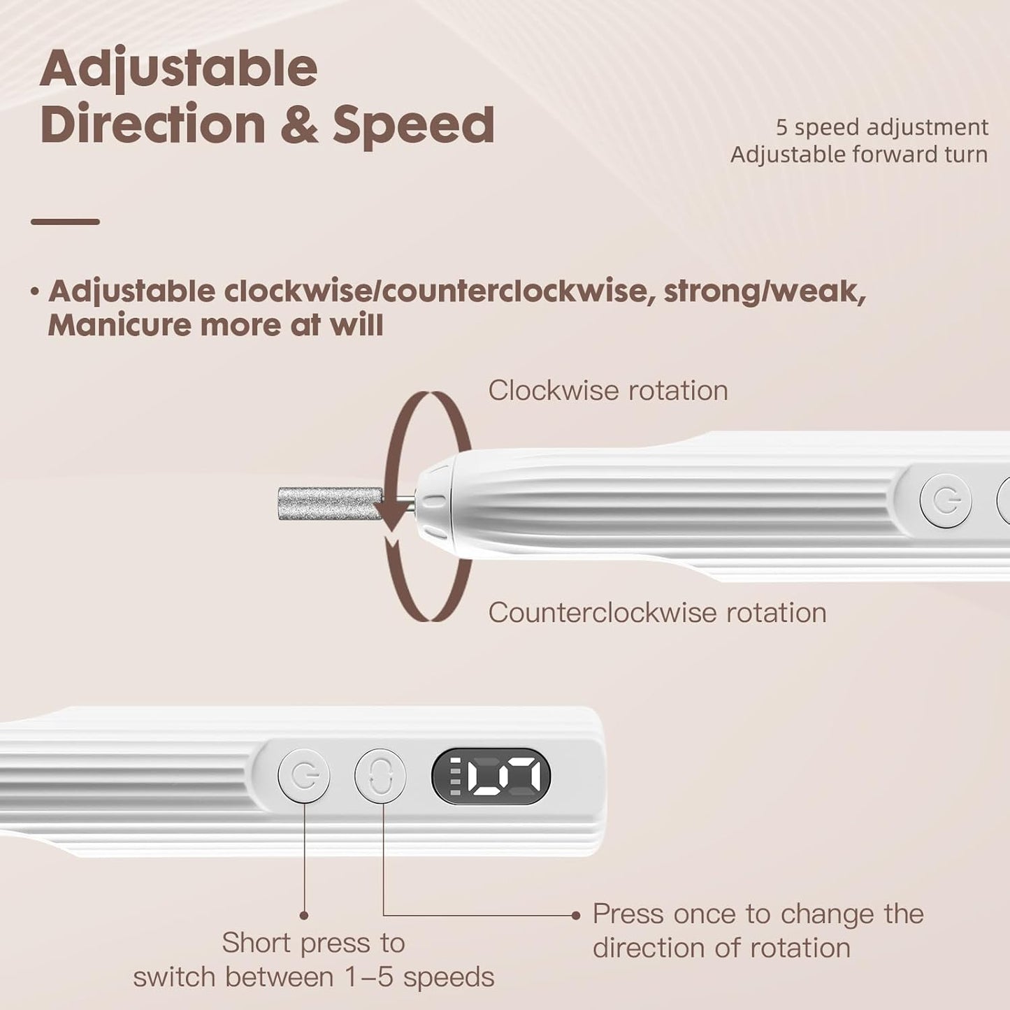 Electric Nail File,Nail Drill Kit with Nail Lamp,Cordless Nail Filer for Acrylic Gel Nails,Professional Nail Drill Machine Polishing Tool Manicure Pedicure Kit Efile Nail Supplies for Home Salon