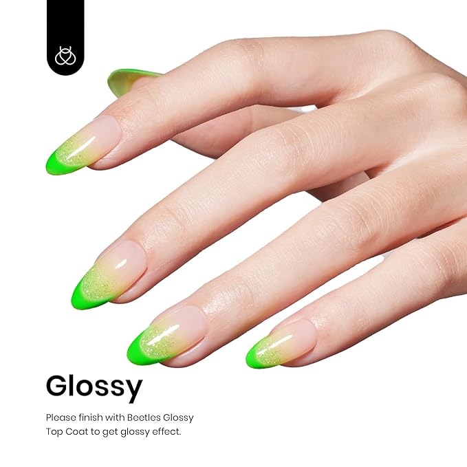 Beetles Halloween Green Gel Nail Polish, Bright Green Gel Polish Ghost Phantom Soak Off Uv LED Nail Lamp Manicure Salon Gift for Women 0.3Oz