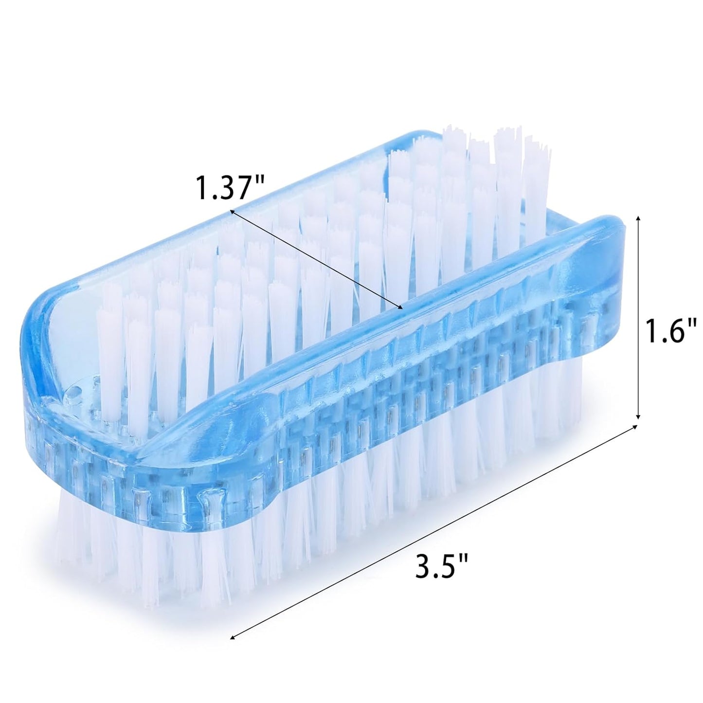 Nail Cleaning Brushes Plastic for Fingernails 2-Sided Non-Slip Nail Brushes 4 Pack(Blue and White)