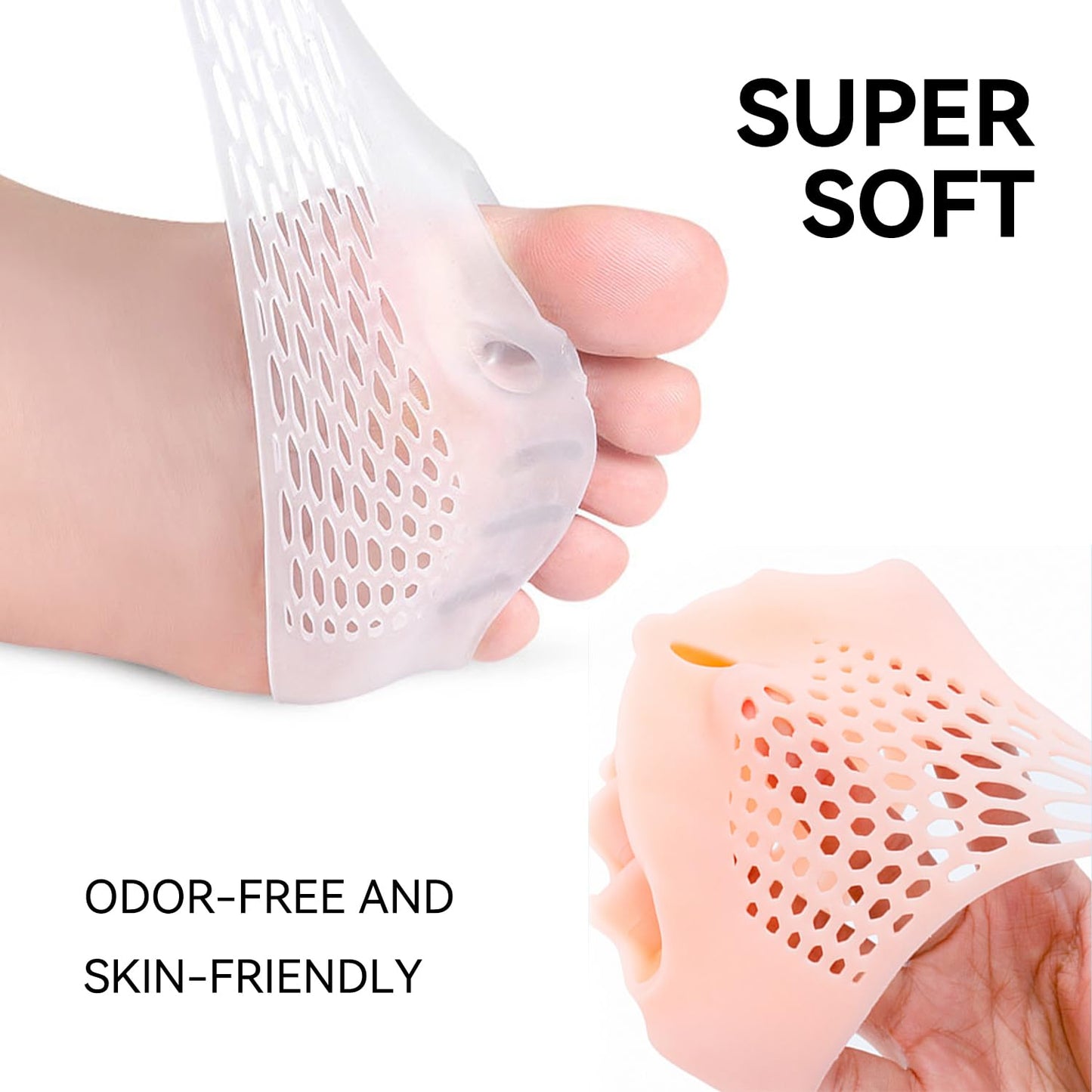 4 Pairs Silicone Toe Separators, 2026 New Bunion Corrector for Women, Ball of Foot Cushions, Toe Separators Breathable and Soft, Corrector, for Foot Alignment & Pain Relief, 4PCS*Transparent