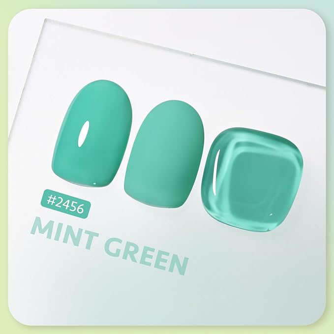 GAOY Jelly Gel Nail Polish, 16ml Sheer Green Translucent Soak Off Gel Polish, UV Light Cure for Nail Art DIY, 2456 Mint Green