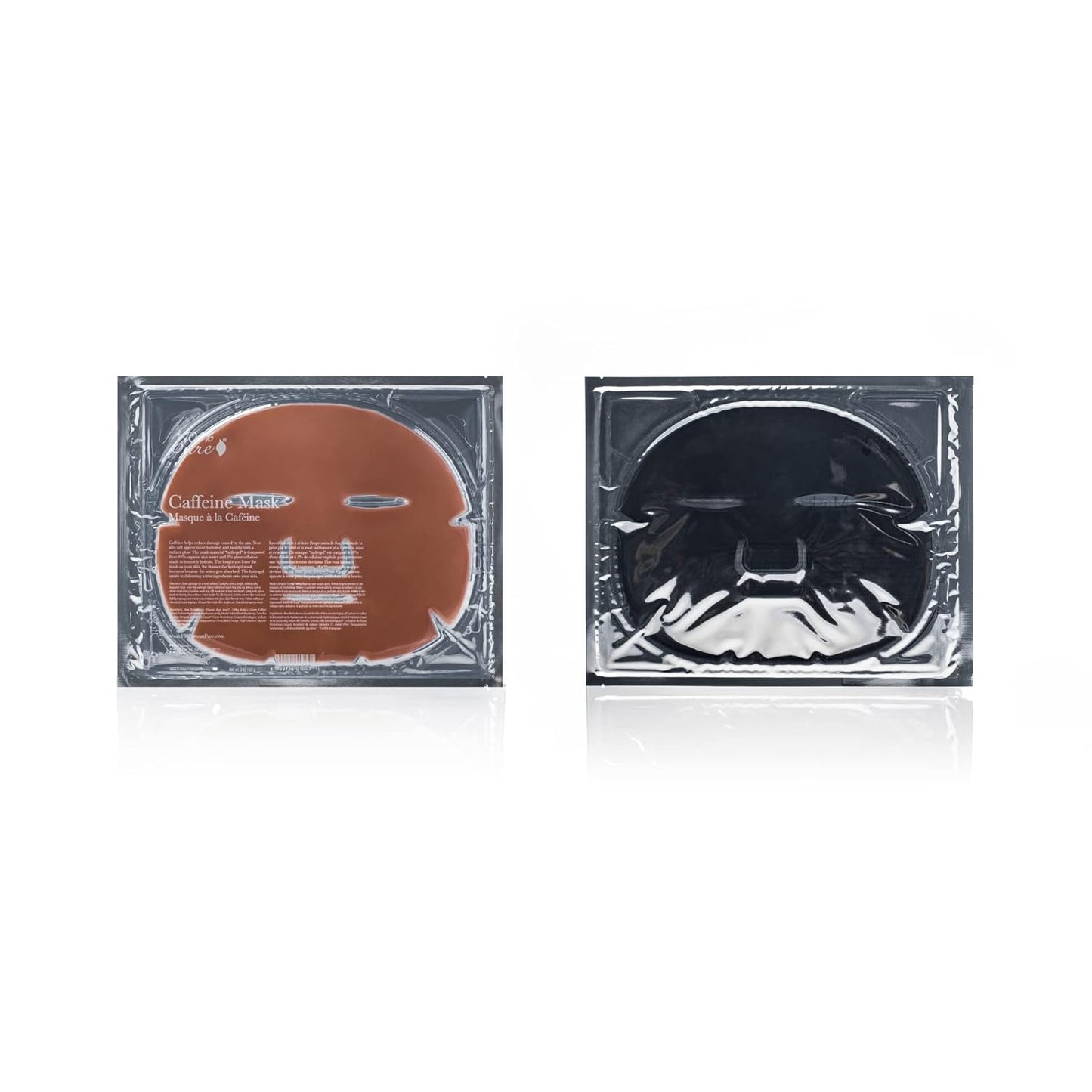 100% PURE Caffeine Face Mask (1 PC), Soothing Face Mask with Hyaluronic Acid, Hydrating Skin Care, Soothes Skin, Sustainably Made - Single Mask