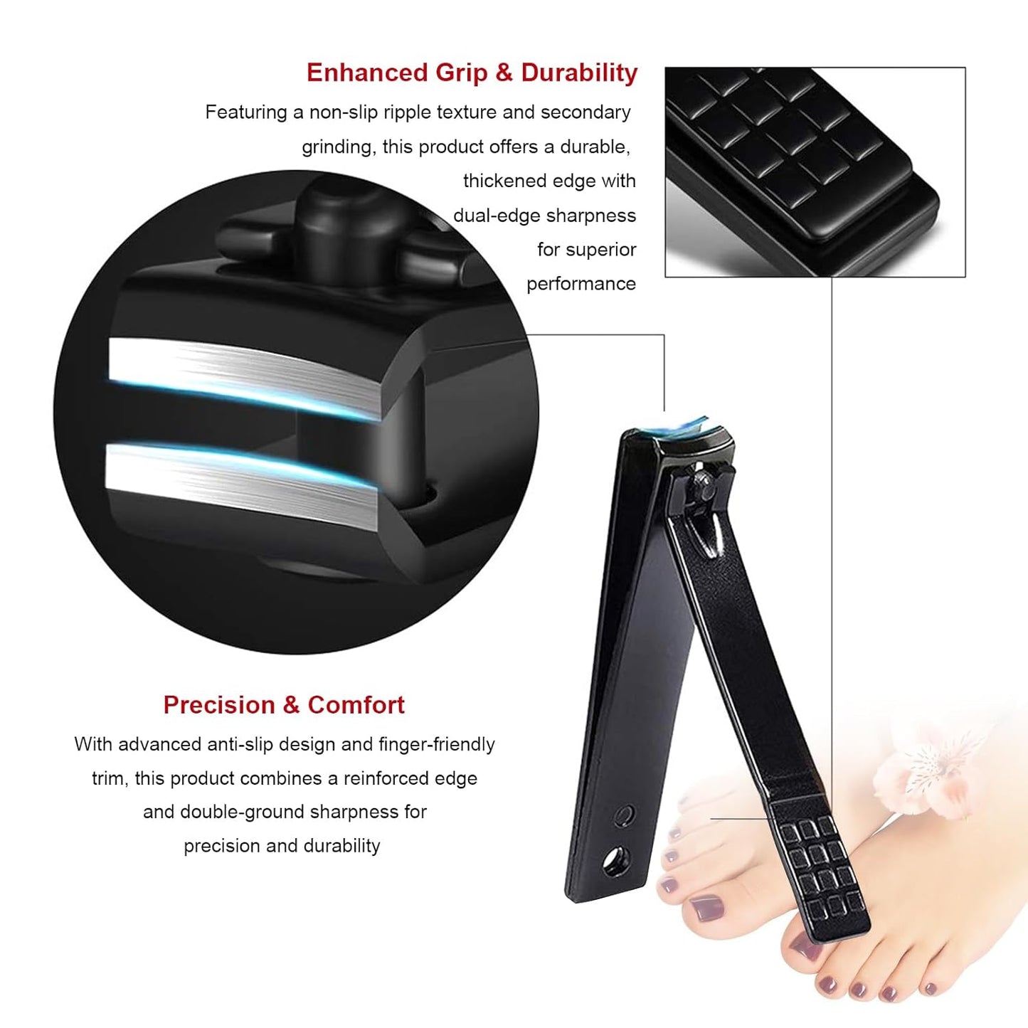 Professional 15-in-1 Stainless Steel Manicure & Pedicure Set - Luxury Grooming Kit for Men & Women with Leather Case, Travel Essentials for Nail & Foot Care(Black)
