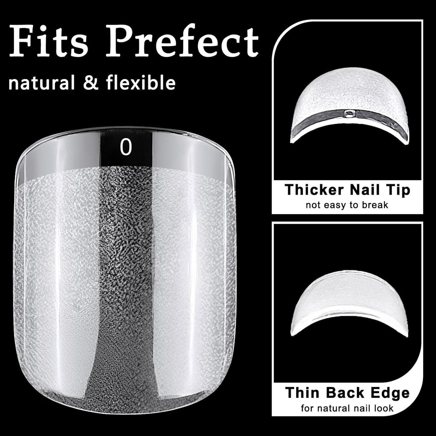 AddFavor 600pcs Short Square Nail Tips, Soft Gel Nail Tips x Clear Fake Nails Full Cover Acrylic Nails Tips for Extension Nail Manicure Salon Home DIY