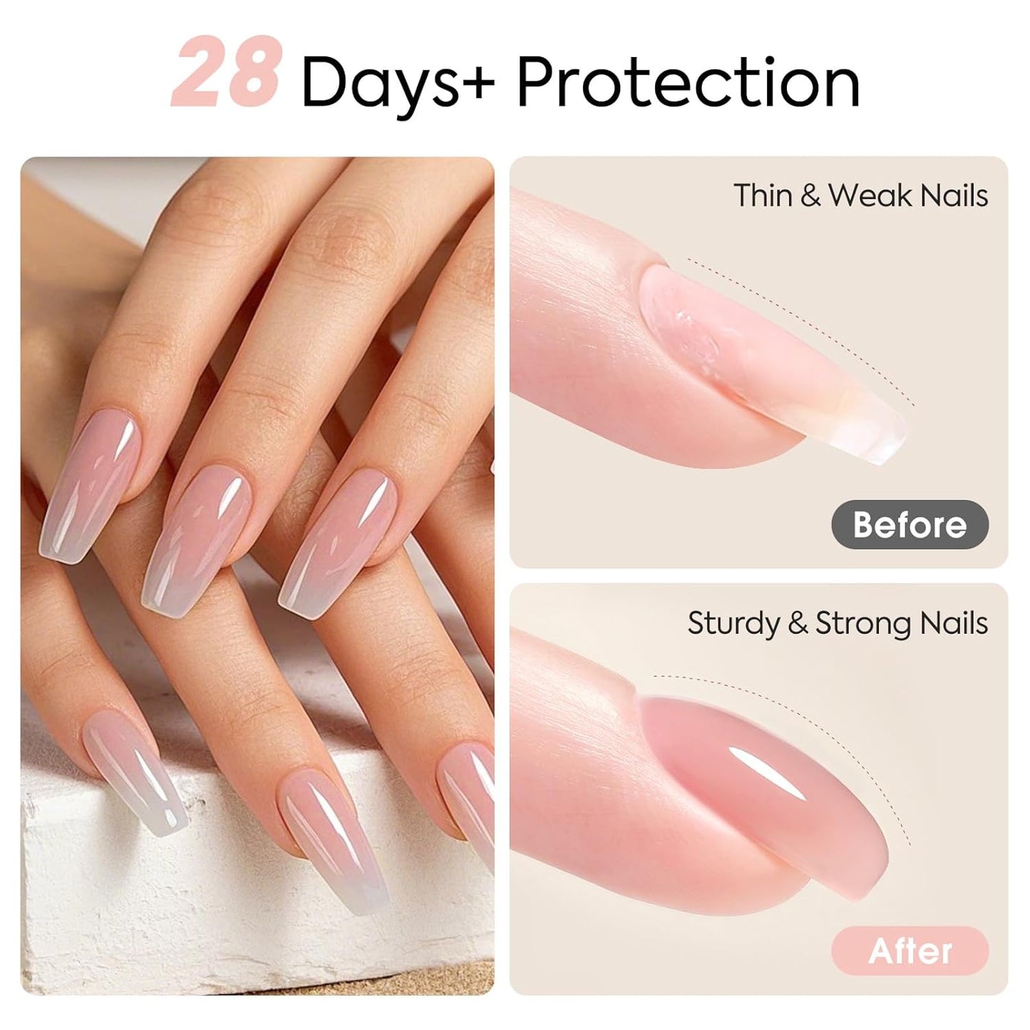 CANNI Quick Builder Nail Gel for Nails – 9ML Nude Pink Soak-Off Nail Strengthening Gel for Apex Building DIY UV LED Manicure