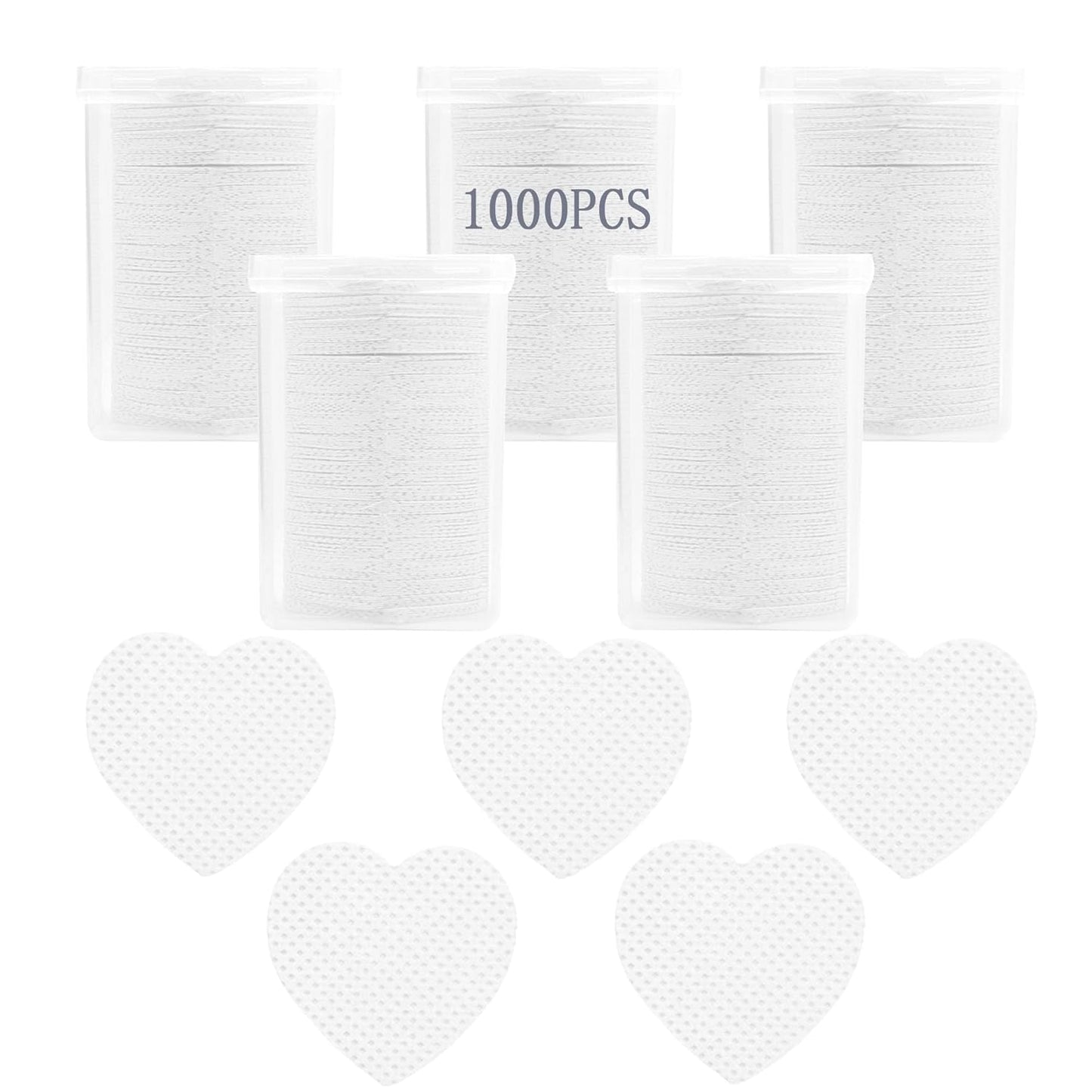 1000 PCS Lint Free Nail Wipes,Nail Polish Remover Wipes for Lash Extension Supplies,Lint-Free Lash Glue Wipes Pads Eyelash Extension Nails Wipes for Nail Polish Remover,Lash Glue Cleaning Pads, White