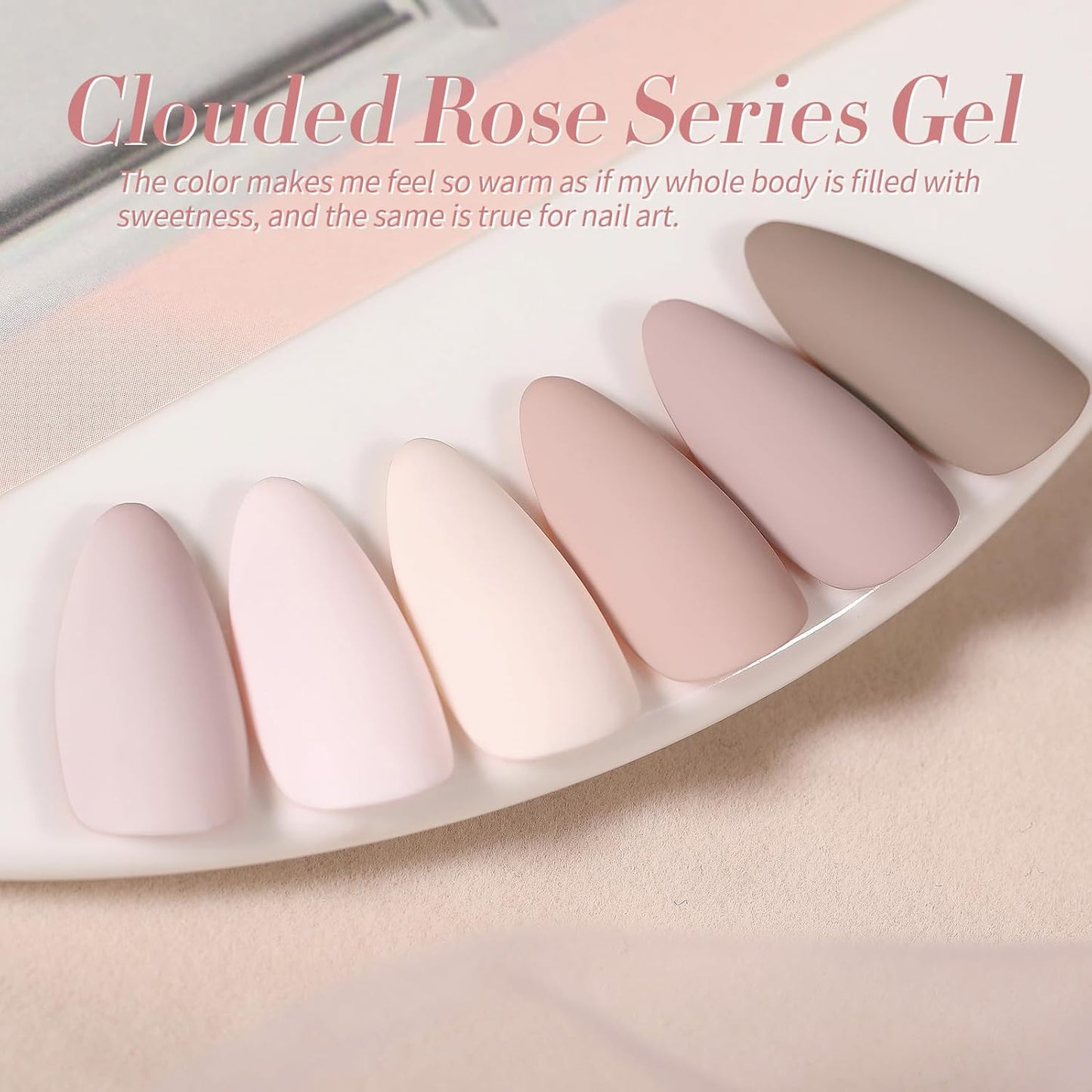 BORN PRETTY Pink Nude Gel Nail Polish 6 Colors Soak Off Nail Art Design Salon Home Manicure Gift