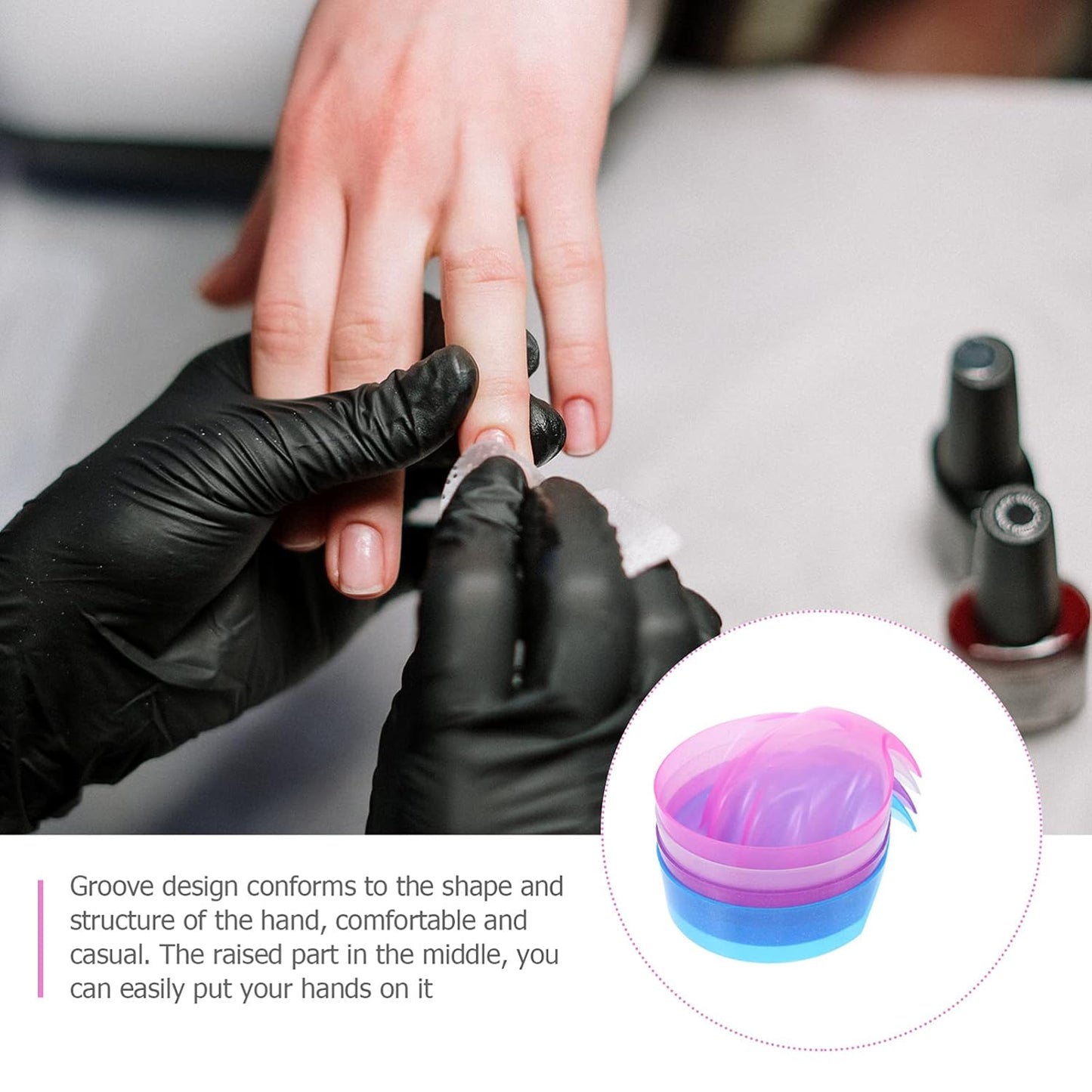 HEALLILY 4Pcs Manicure Bowls Nail Art Hand Soak Bowls Nail Soaking Tray Bowl Manicure Spa Tool for Nail Art Polishing Remover Treatment (Random Color)