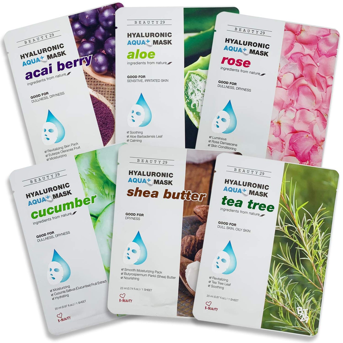 Hyaluronic Aqua Plus Essence Full Face Facial Sheet Mask 18 Sheets Combo - VALUE SET