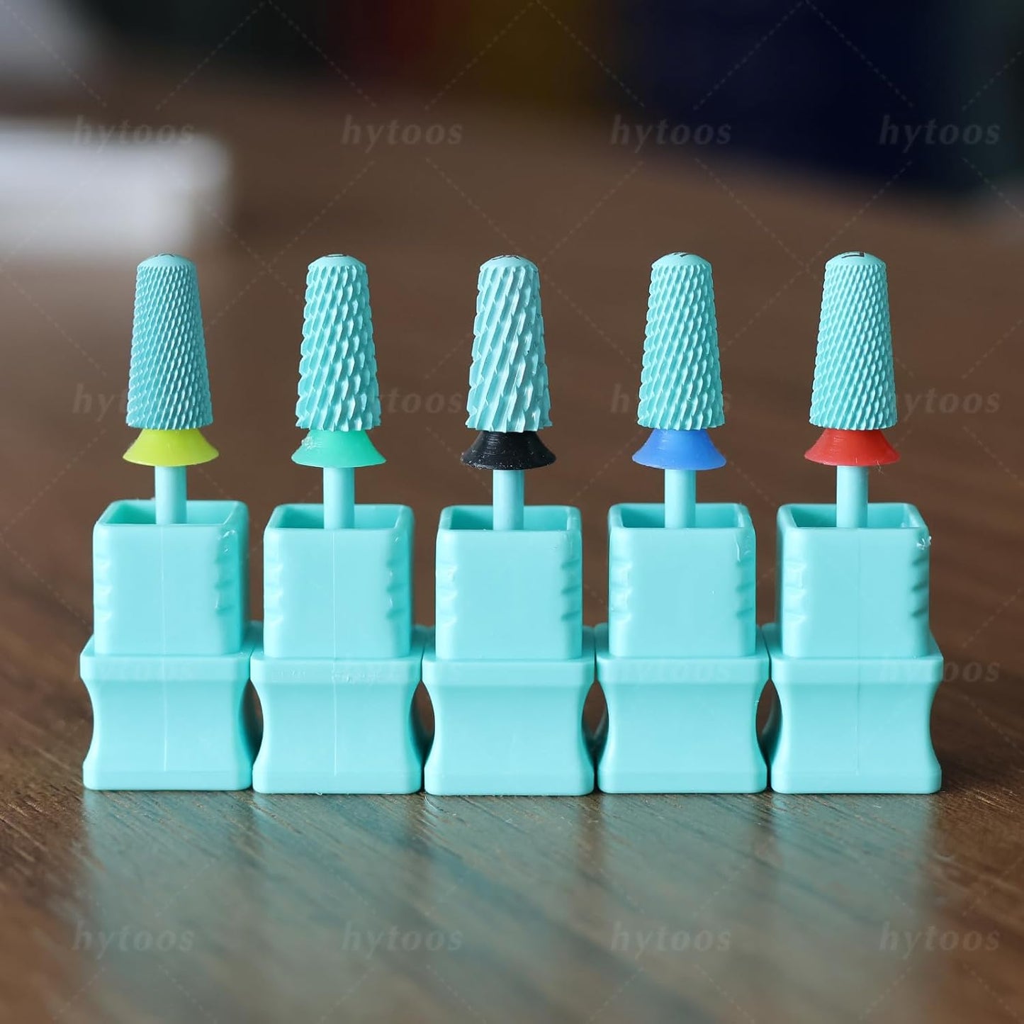 Safety Tapered Nail Drill Bit, Green Coated Tungsten Carbide Rounded Barrel Nail Bits for Thick Gel & Acrylic Removal, Manicure Tools Pro Electric File Drill Accessories, XC