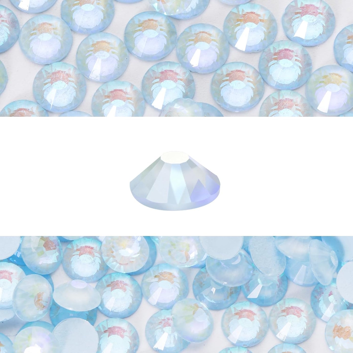 Novani 576 Pieces Flatback Rhinestones Glass Round Gems F-Lt.Blue Crystals for Nail Art DIY Crafts Clothes Shoes,SS30,6.4-6.6mm