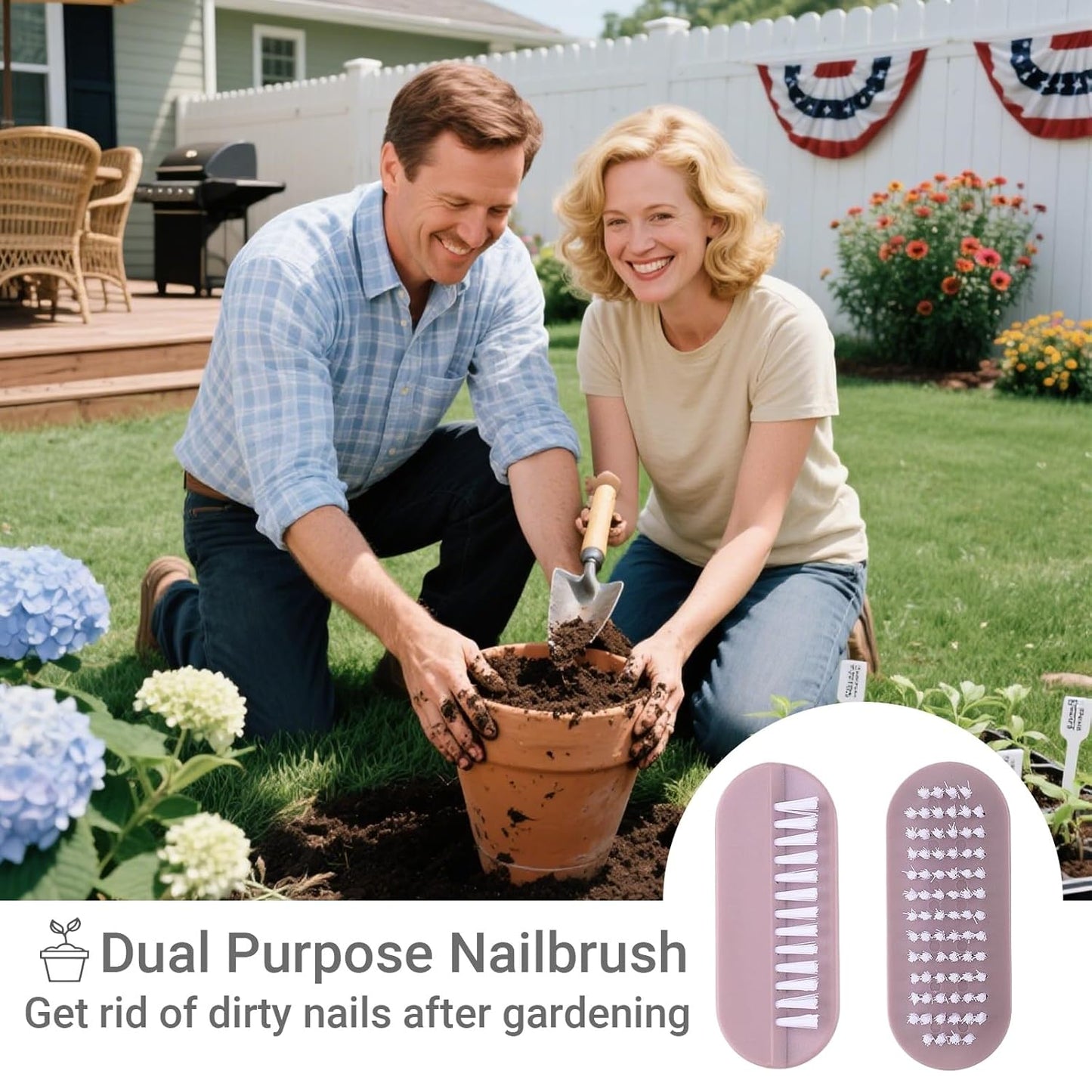 Nail Brush for Cleaning Fingernails 2 Sided Hand Fingernail Scrub Brush with Soft Stiff Bristles Nail Cleaning Brush 4PCS Toes Cuticle Scrubber Clean Brush for Men Women Kids