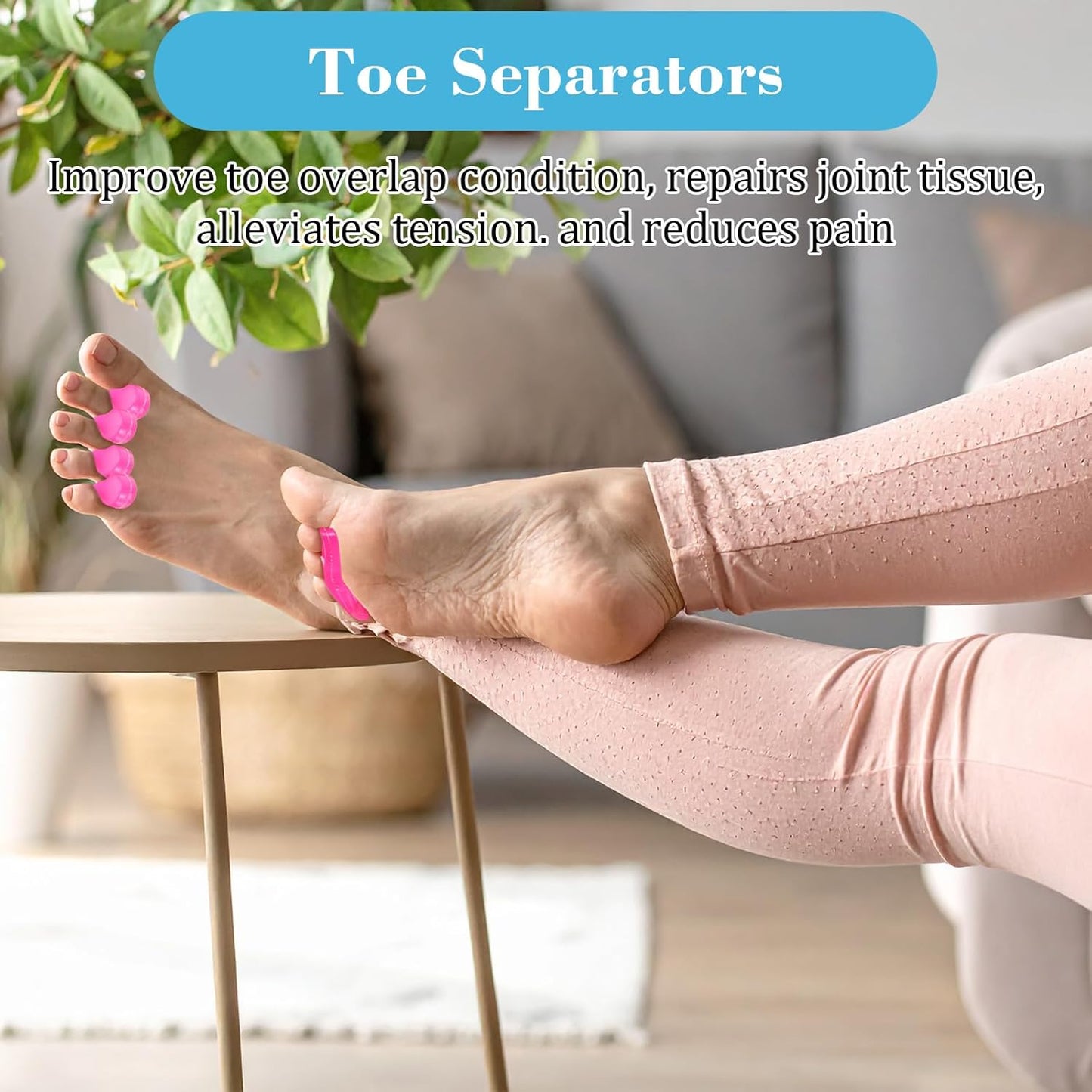 8Pcs Toe Separators for Pedicure Pedicure Toe Spacers & Spreaders Soft Finger Separators Polishing Manicure Coating Gel Painting Nail Accessories Men and Women (Blue Pink)