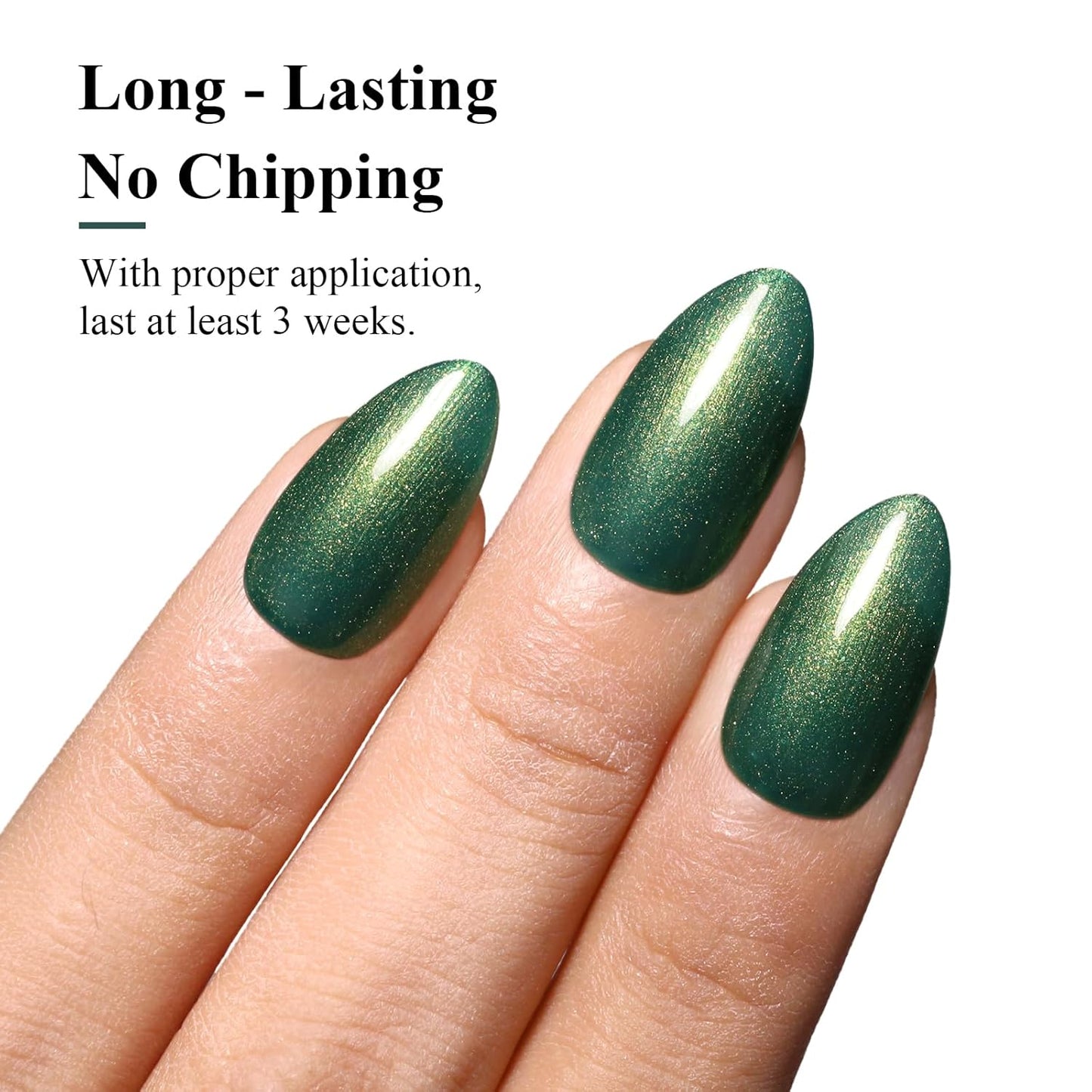 Imtiti Pearl Gel Nail Polish,0.5 Fl Oz Metallic Green Glitter Drawing Gel Polish Shell Thread Shimmer Mermaid Soak Off UV LED for Home DIY Nail Art Manicure Salon