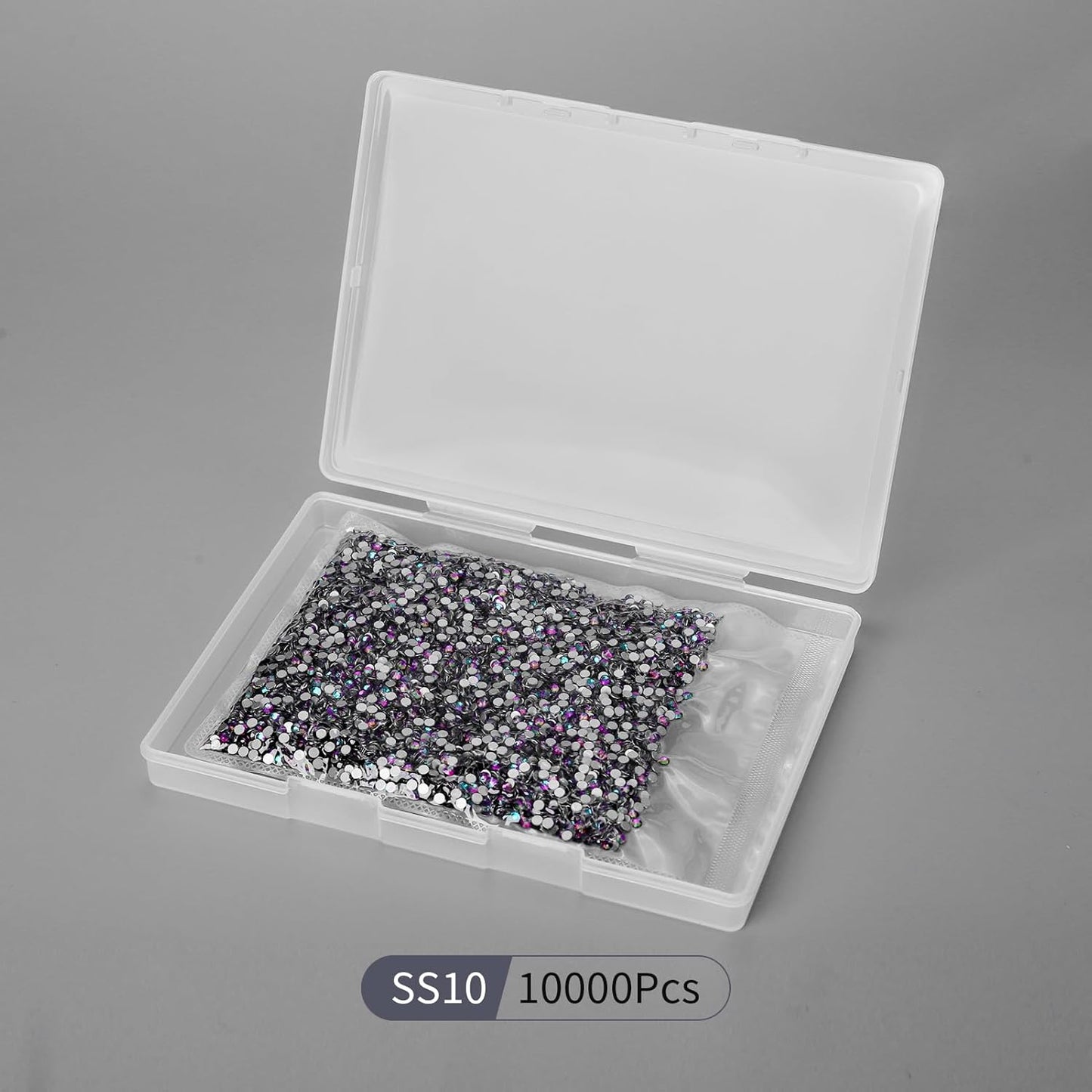 10000PCS Green Volcano Rhinestones Bulk, Flat Back Crystal Glass Stone Round Gems,SS10, 2.7-2.9mm