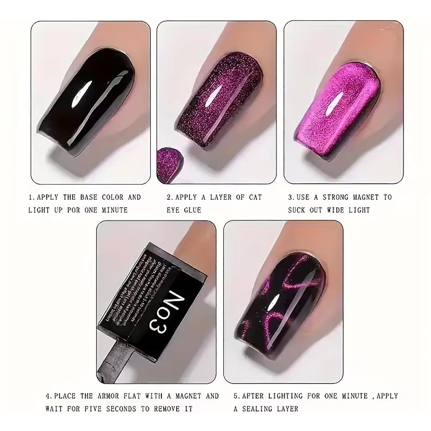 38 PCS Cat Eye Magnet For Nails Cat Eye Gel Nail Polish Magnet 3 IN 1 Cat Eye Magnetic Nail Polish Wand Multifunctional Nail Art Magnet Manicure Design Tools DIY Salon Accessories