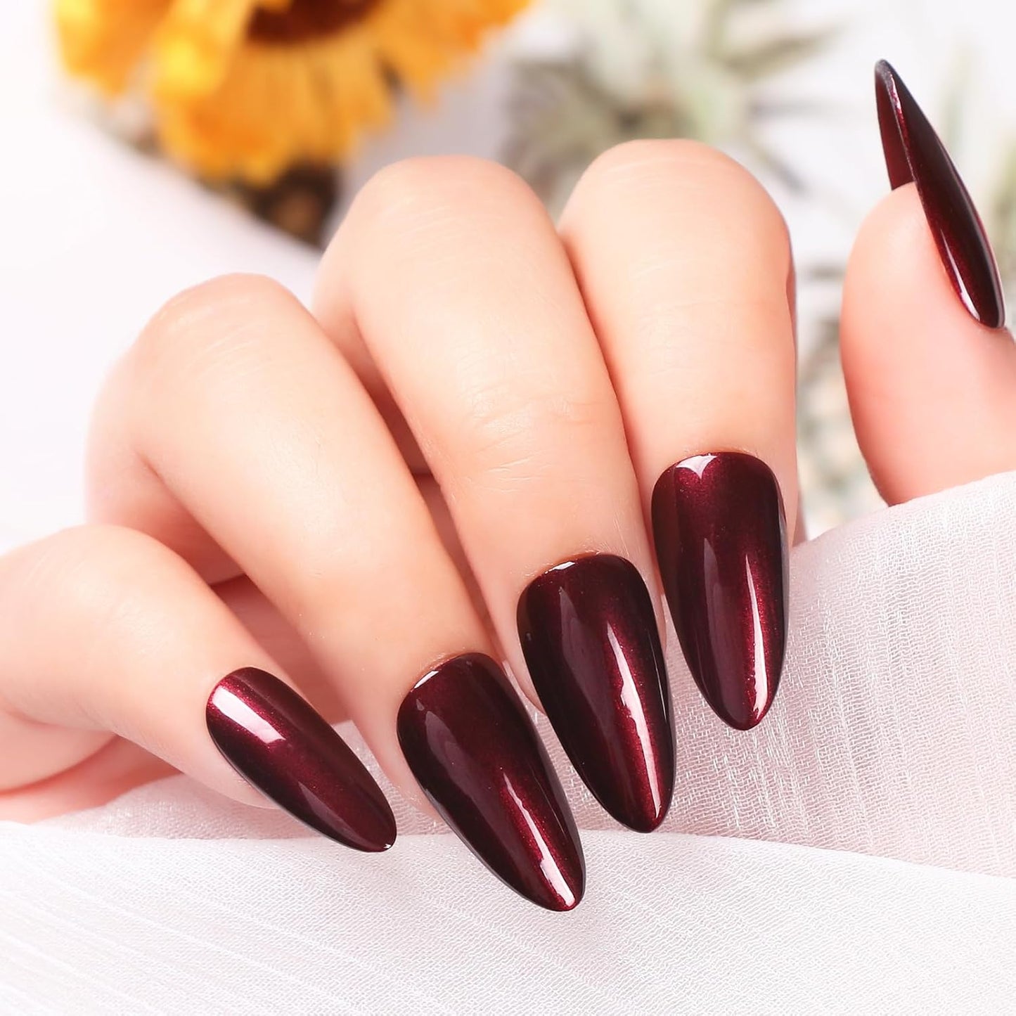 Major Dijit Quick Air Dry Nail Polish Glitter Dark Red Regular Nail Polish Non UV Gel Hema 0.34 fl oz.