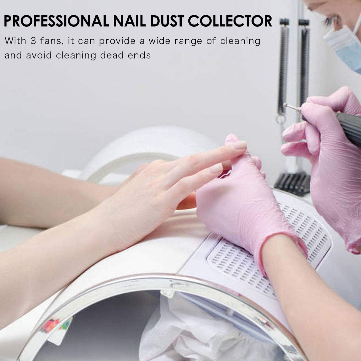Nail Dust Collector Powerful Nail Vacuum Dust Collector, 40W Nail Dust Vacuum Cleaner Dust Extractor for Poly Nail, Acrylic Fan Vacuums Dust Suction Machine Manicure Dust Collector for Nails