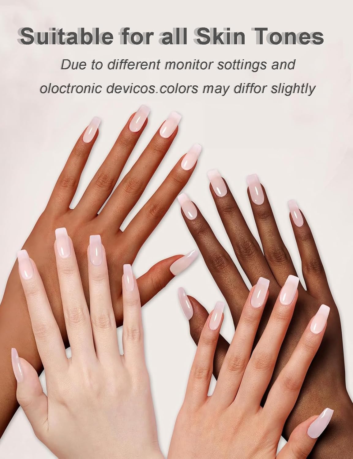 Milky Pink Gel Nail Polish, Hema Free Rubber Base Builder Gel, French Tips Base Colors Nails Strengthener Soak Off Gift for Womens (Milky Pink)