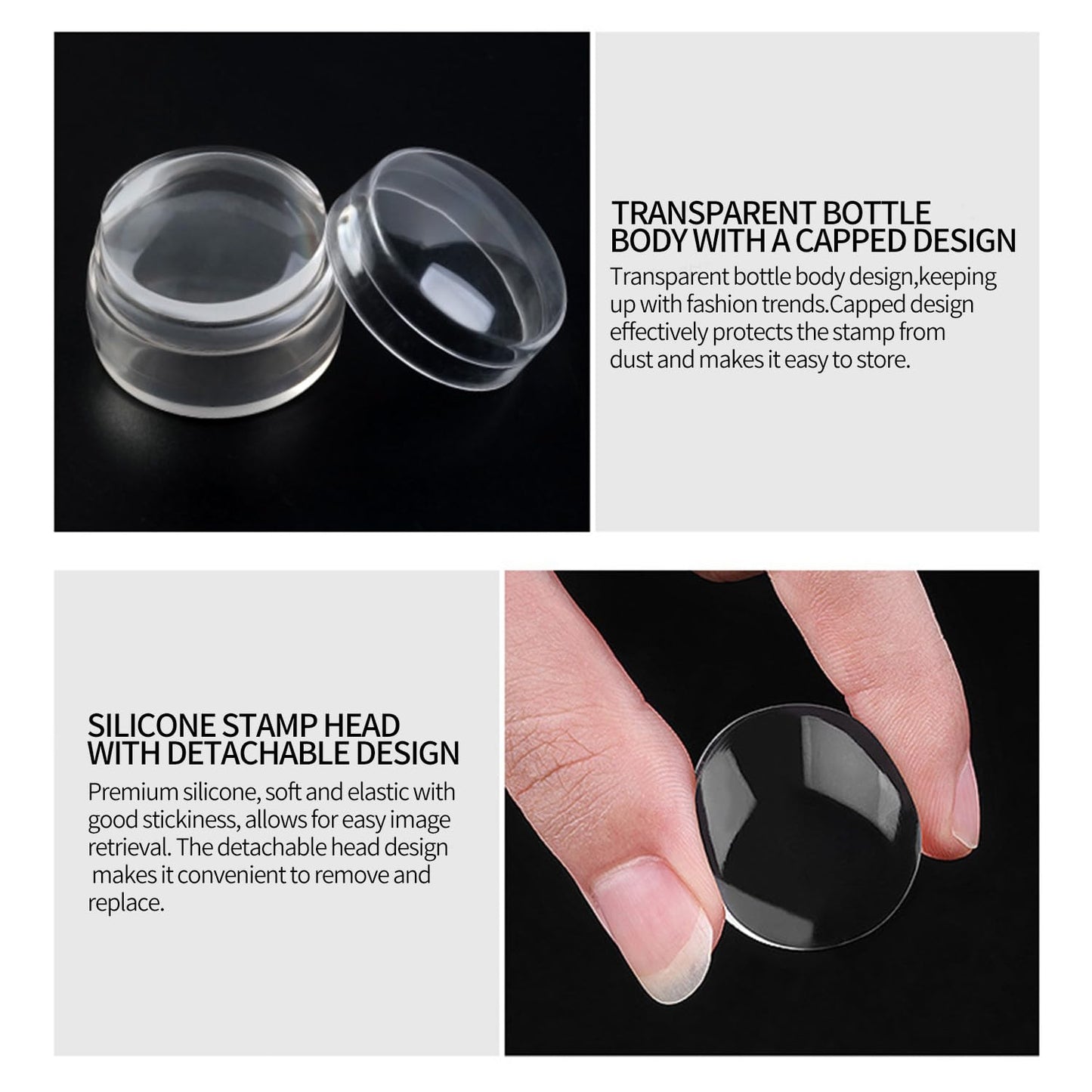 Nail Art Stamper Kit Your Perfect Choice for Effortless Nail Art Short Jelly Stamper for Nails Ideal for Nail Salon or Home User Easy to Use
