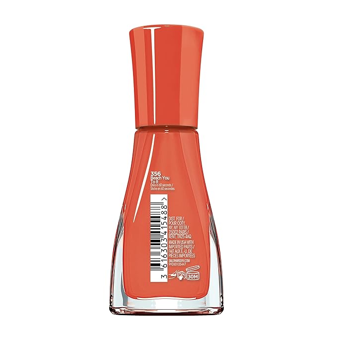 Sally Hansen Insta-Dri, Beach You To It, Quick Dry, Long Lasting, Opaque, Shiny Orange Nail Polish