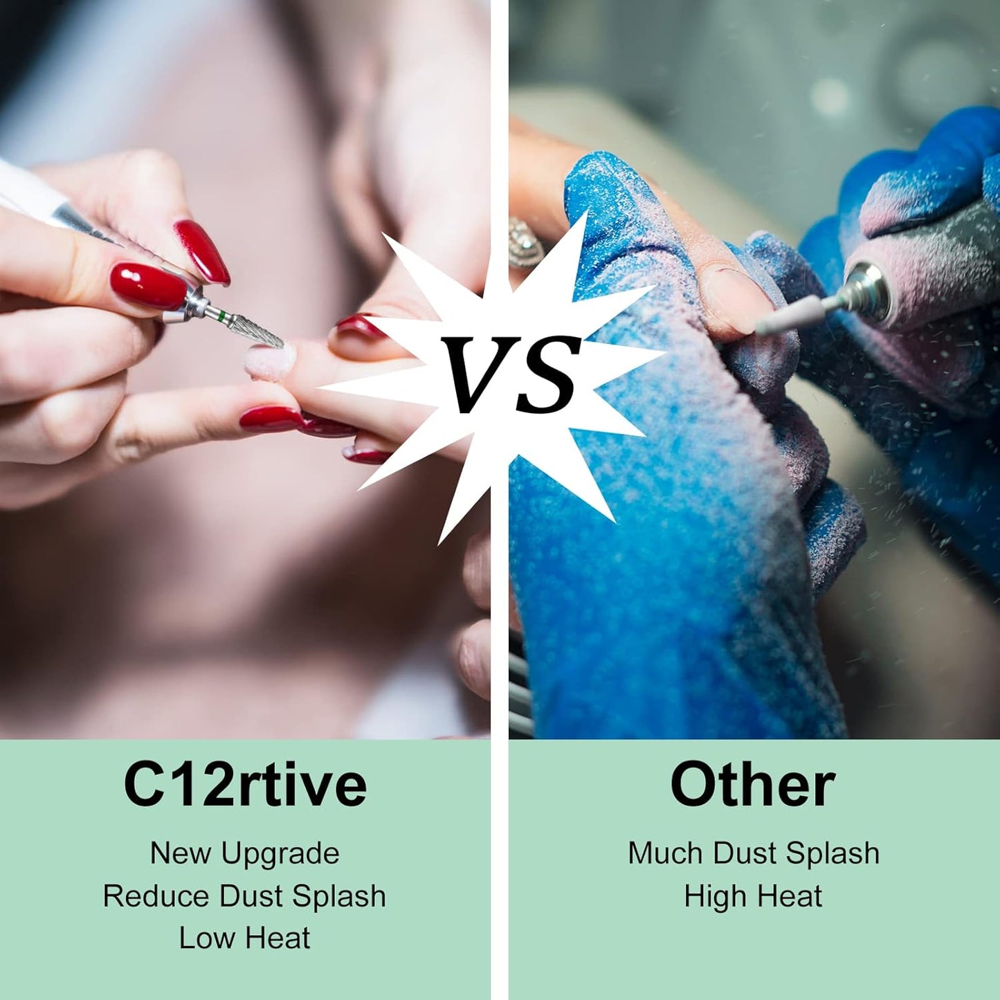 Tapered Nail Drill Bits,Cone Shape Tungsten Carbide Electronic Nail Drill Bit for Acrylic Gel Nails Dual Nail Form Remove,3/32 Inch Nail Bit for E-File Nail Drill(Coarse)