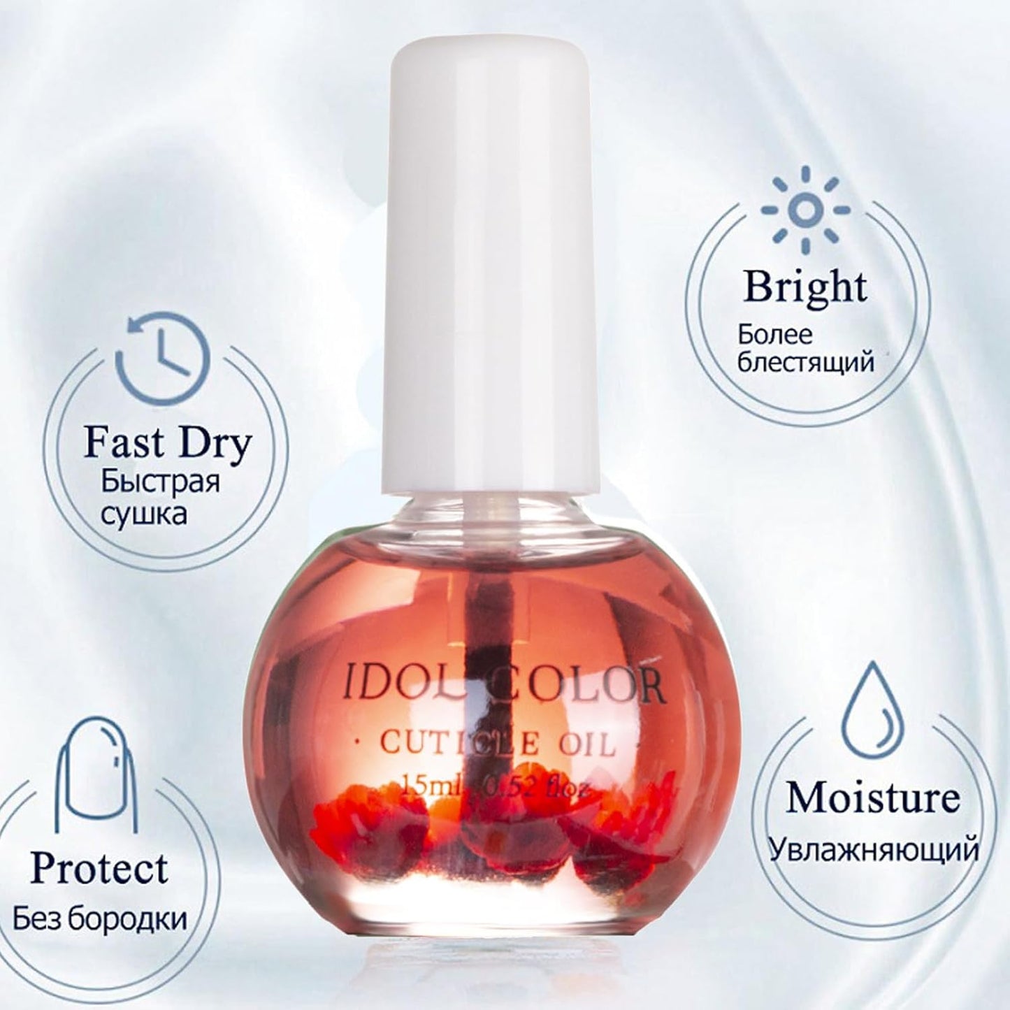 Flowery Scented Cuticle Oil, Infused with Real Flowers, Cuticle Revitalize Oil, Nail Oil For Growth And Strength, Cuticle Remover - Nail Strengthener - Cuticle Softener (0.5 fl.oz, ROSE)