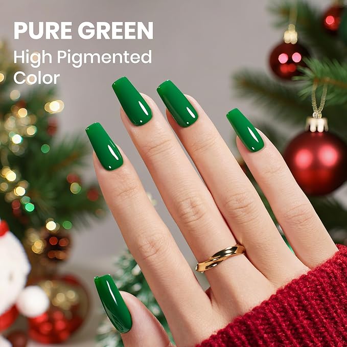 Beetles Gel Polish Christmas Gel Nail Polish Set Red Green Classic Colors Soak off UV Led Lamp Needed Manicure Salon DIY Home Gifts for Women Girls Prelude of Celebration