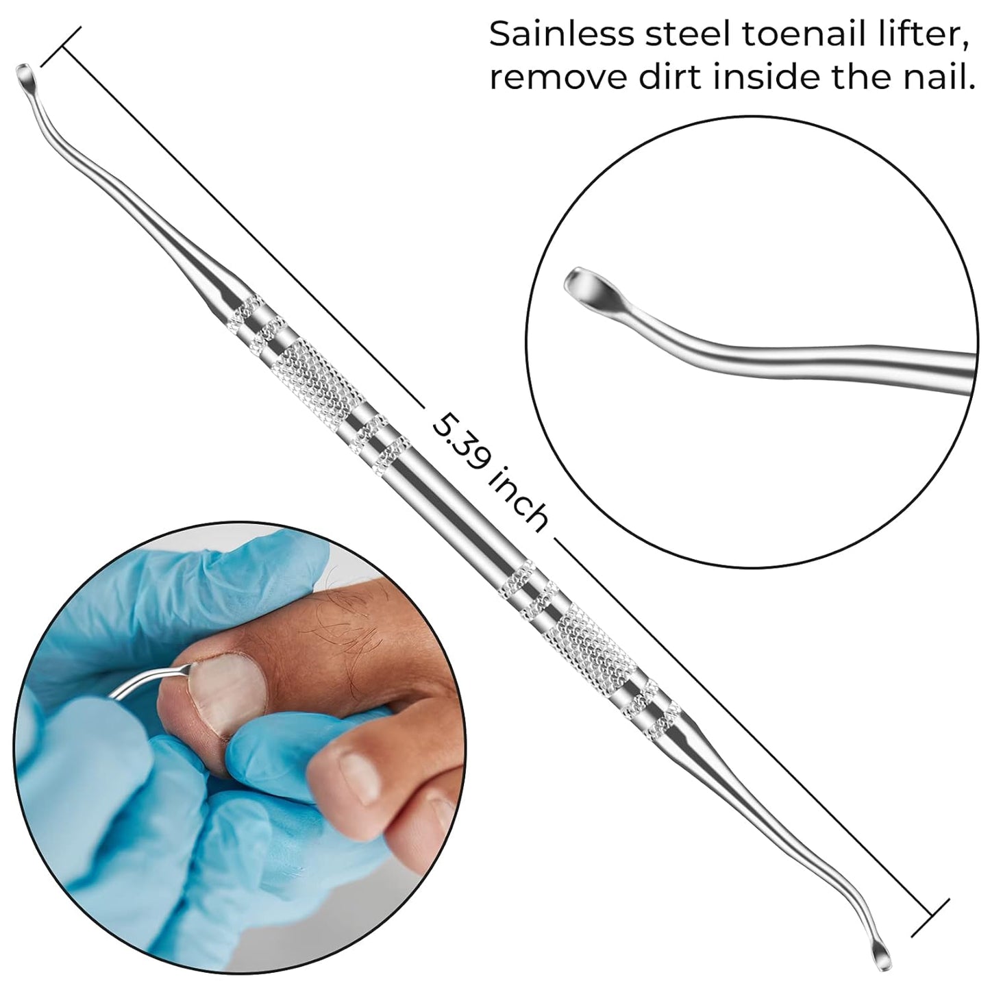 JTIEO Toenail Clippers 12-Piece Nail Treatment Foot Tool, Ingrown Toenail Removal Correction Clippers, Surgery Grade Nail File Lifter, Professional Pedicure Tool.